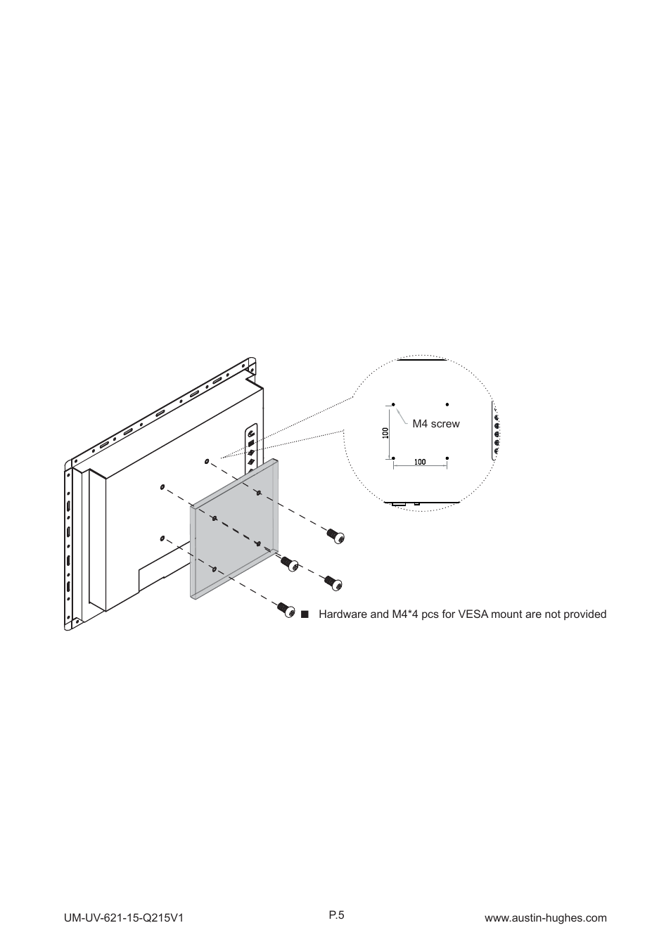 3 > vesa mount installation - ap / nap-15 | Austin Hughes OP-15 User Manual | Page 9 / 24