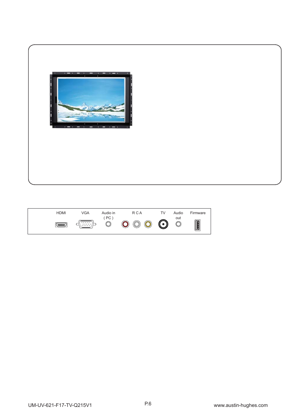 1 > package content - op-f17-tv, Part 2 > op-f17-tv, 17” fhd lcd display | Austin Hughes OP-F17-TV User Manual | Page 11 / 40