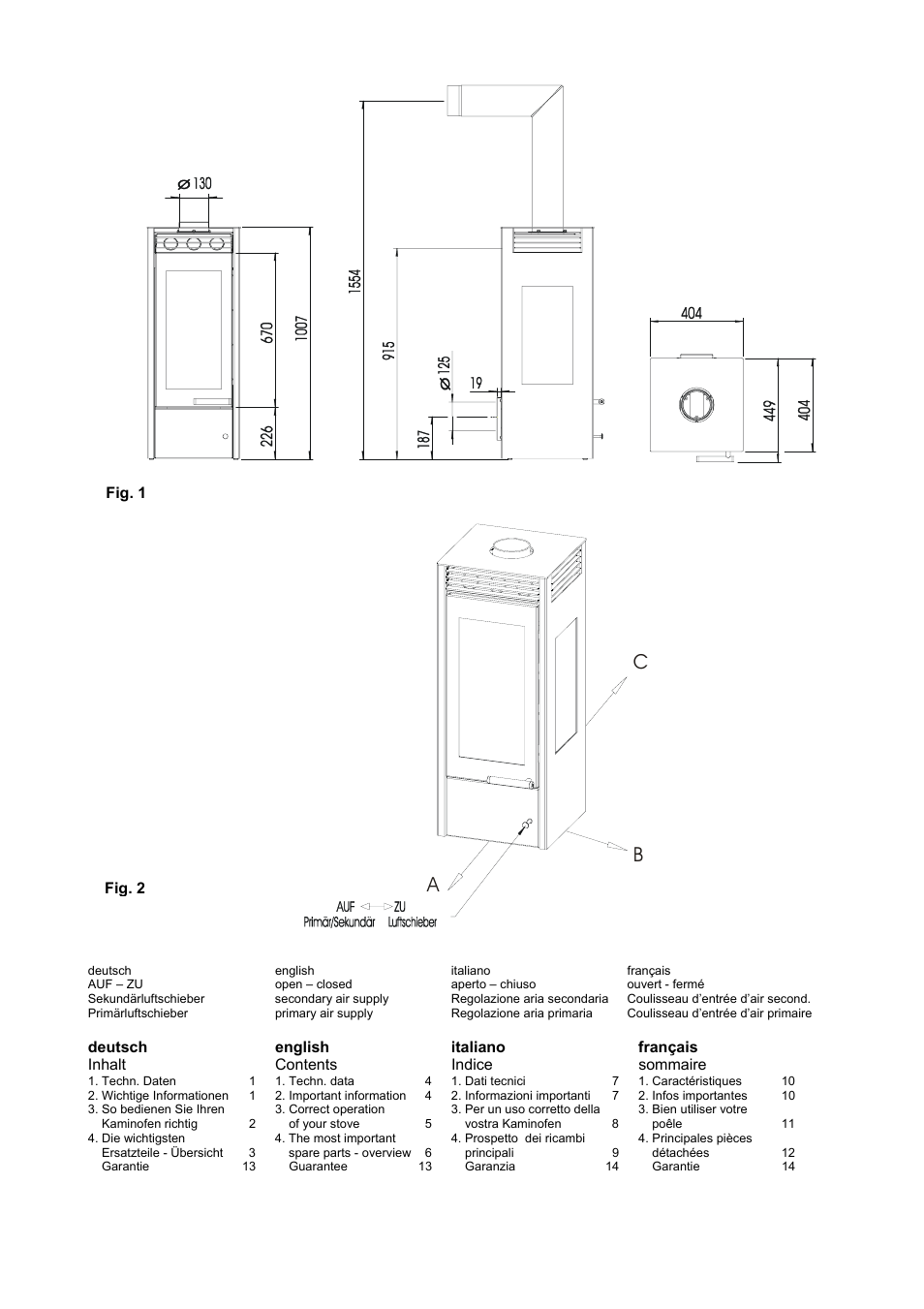 Ab c | Austroflamm Glass User Manual | Page 2 / 16