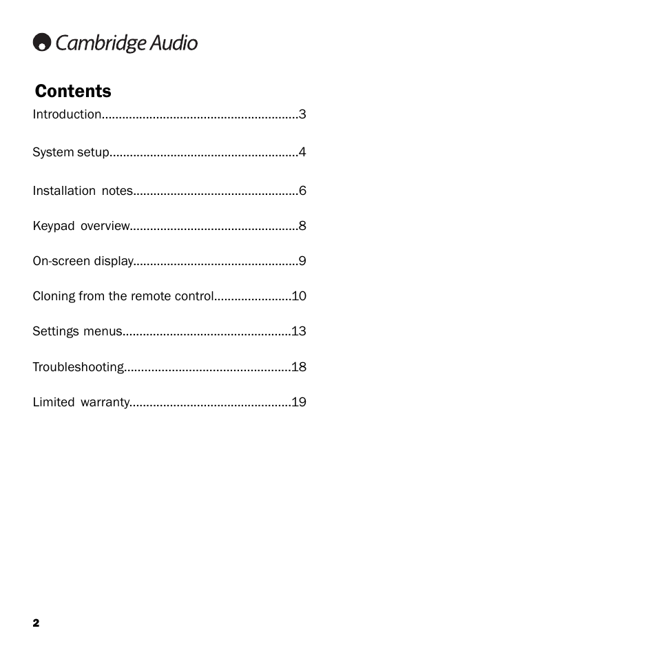 Cambridge Audio INCOGNITO LK10 User Manual | Page 2 / 20