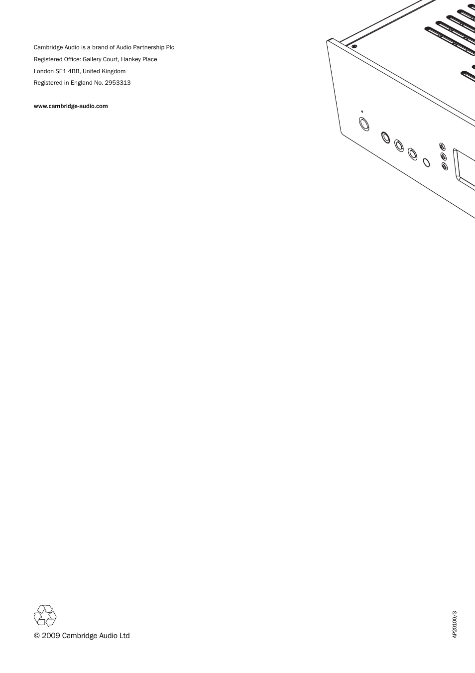 2009 cambridge audio ltd | Cambridge Audio Azur 740A User Manual | Page 14 / 14