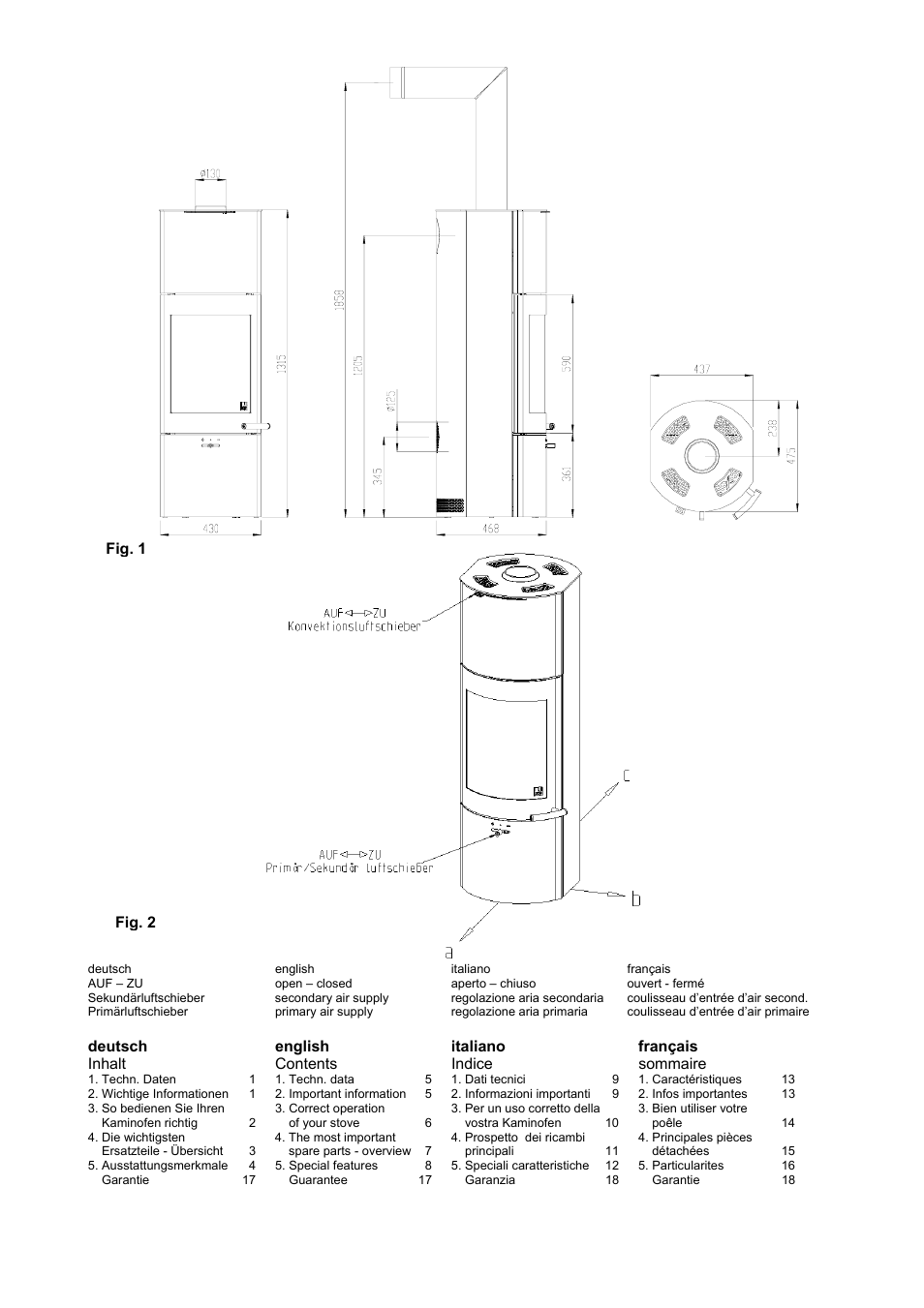 Fig. 1 fig. 2 | Austroflamm Tower Xtra 2.0 User Manual | Page 2 / 20