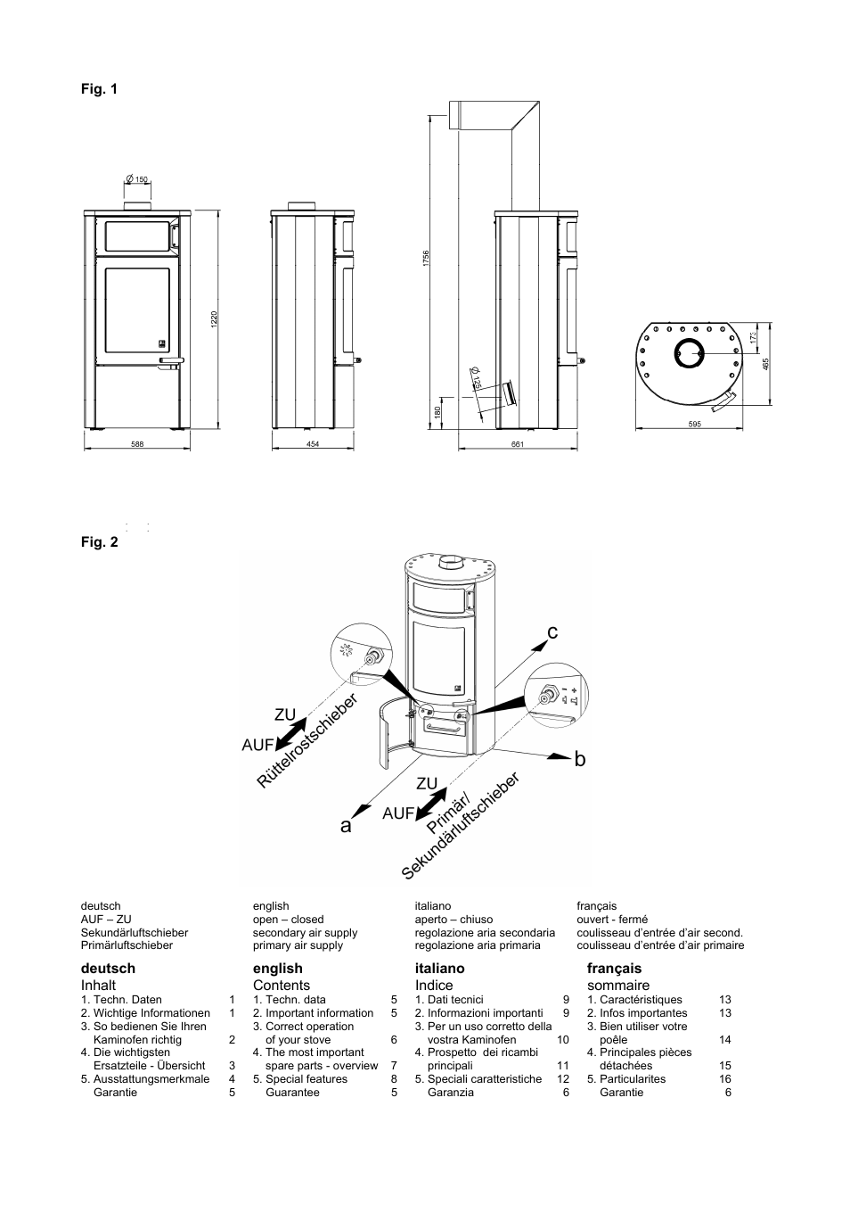 Fig. 1 fig. 2 | Austroflamm Uno Back User Manual | Page 2 / 20