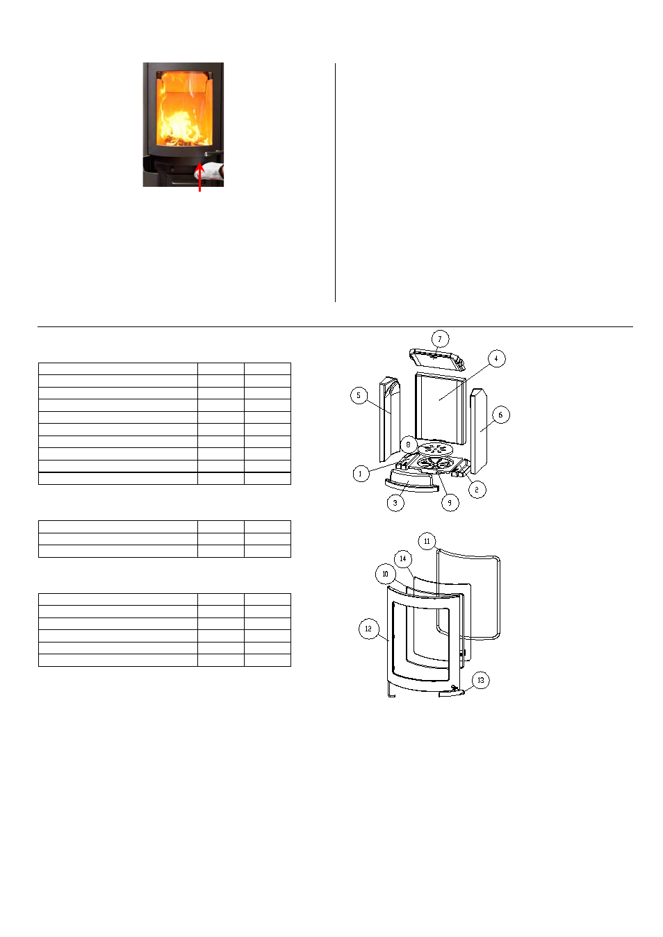 Heizen in der übergangszeit, Hinweis bei schornsteinbrand, Die wichtigsten ersatzteile - übersicht | Keramott, Dichtungen, Sonstiges, Zubehör, Pflege, Wichtig | Austroflamm Uno Xtra User Manual | Page 5 / 20