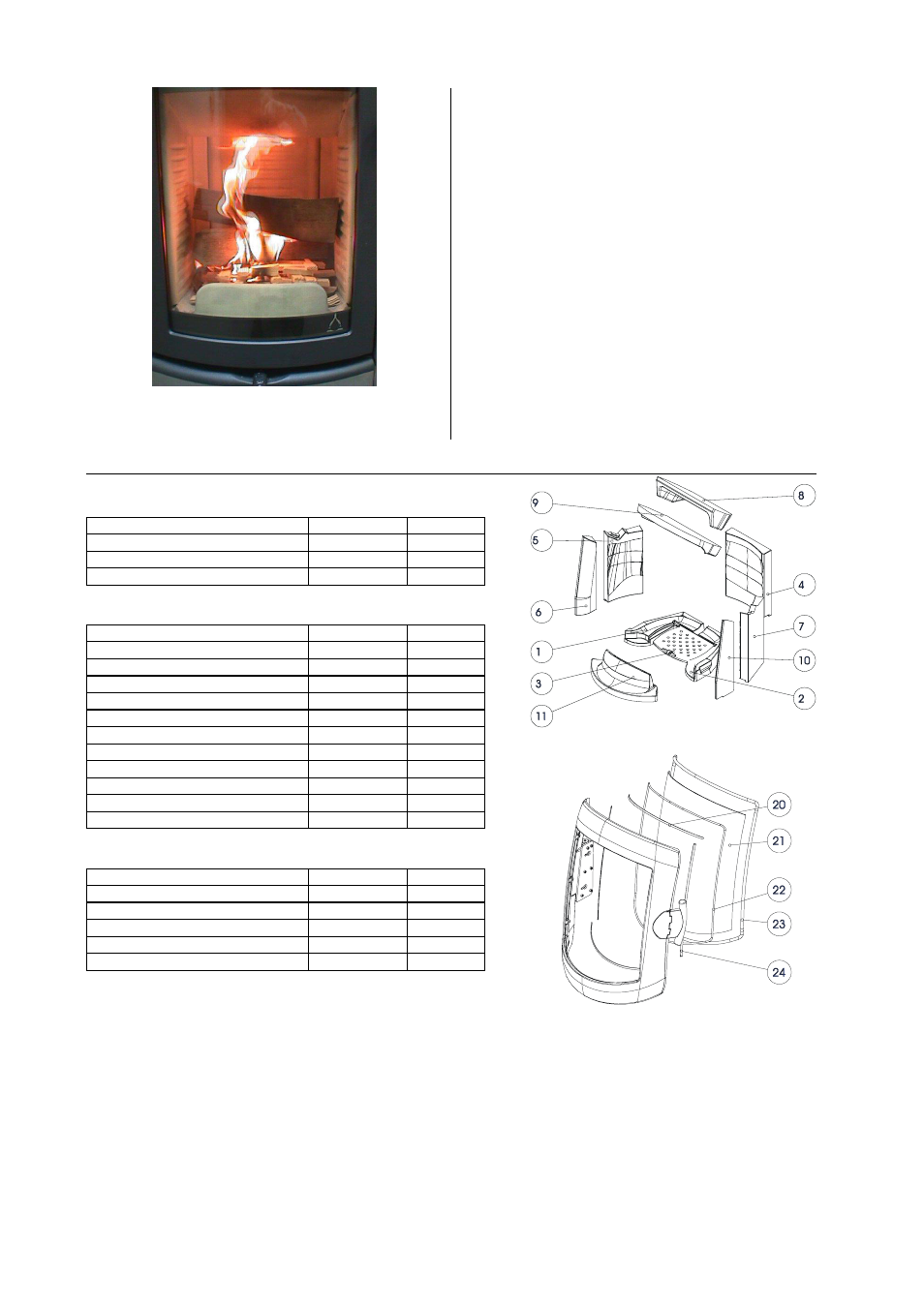 Principales pièces détachées, Joints, Céramique réfractaire | Autres, Accessoires, Entretien, Important | Austroflamm Vogue User Manual | Page 14 / 16