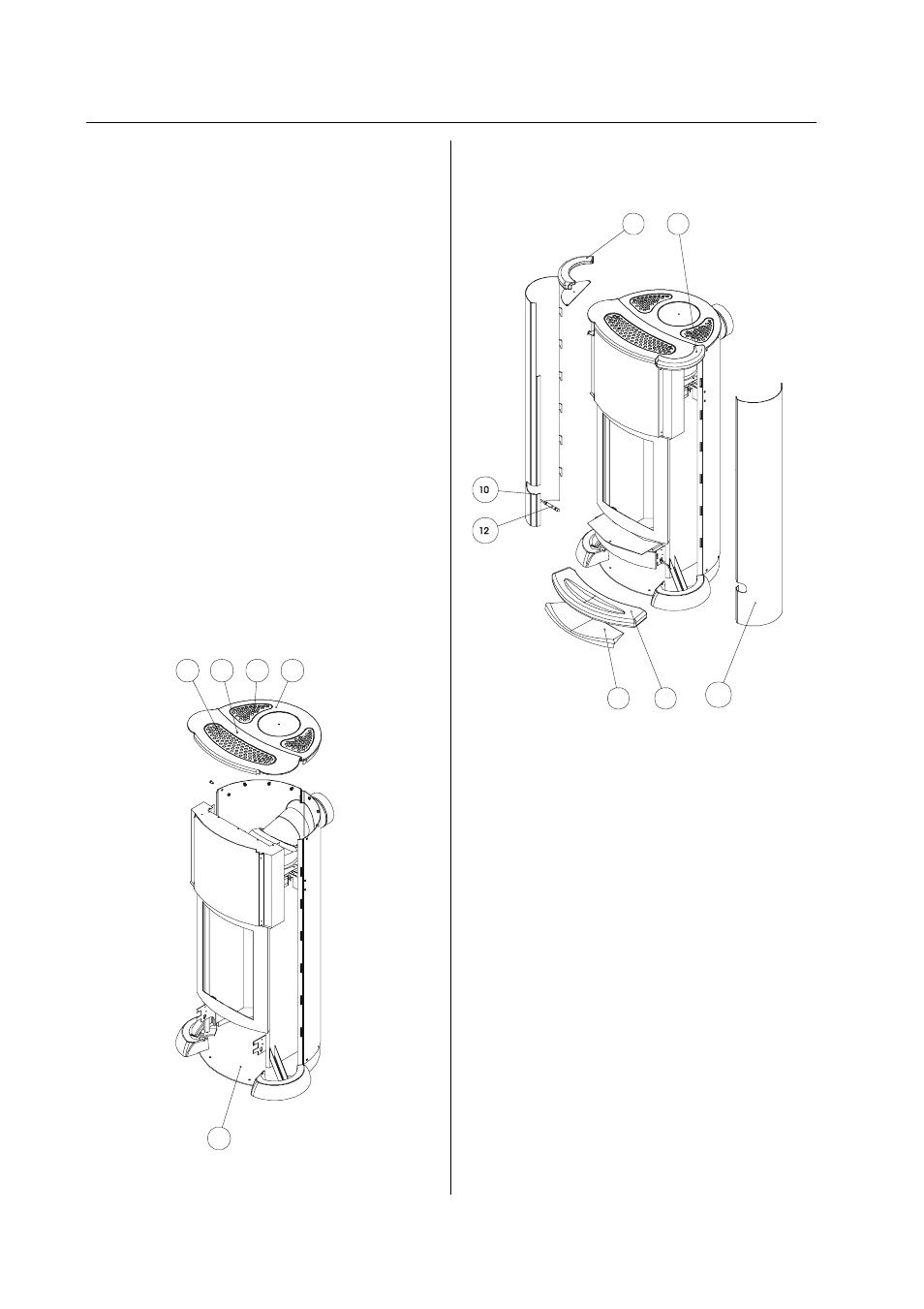Assembly- / dismantling instructions, Transport safety screws, Cladding | Austroflamm Irony L User Manual | Page 10 / 21