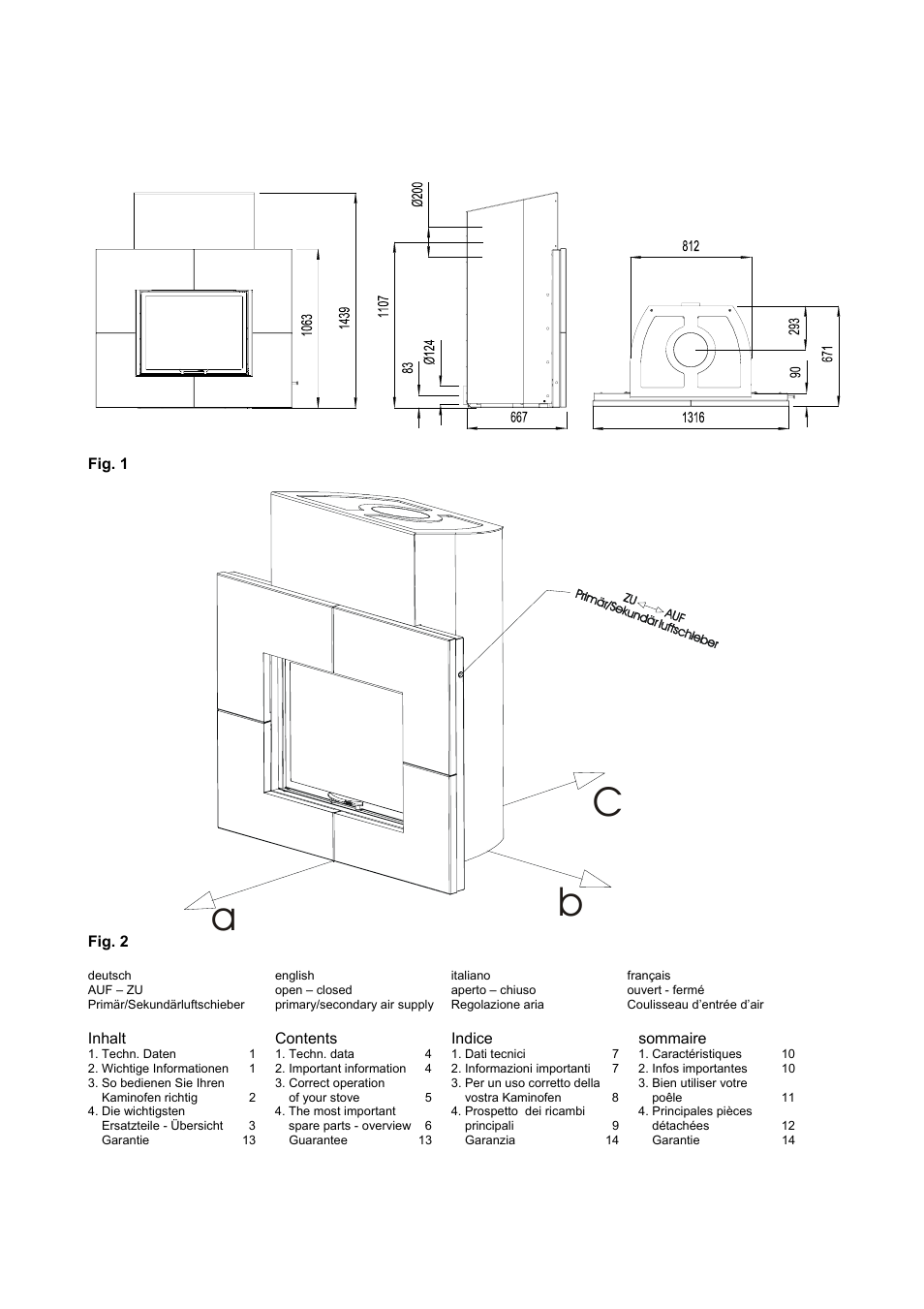 Ab c | Austroflamm Irony Fireplace 1 User Manual | Page 2 / 16