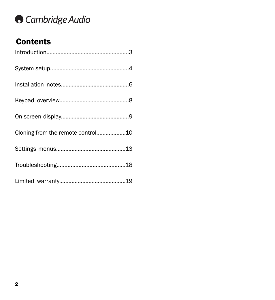 Cambridge Audio LK10 User Manual | Page 2 / 20