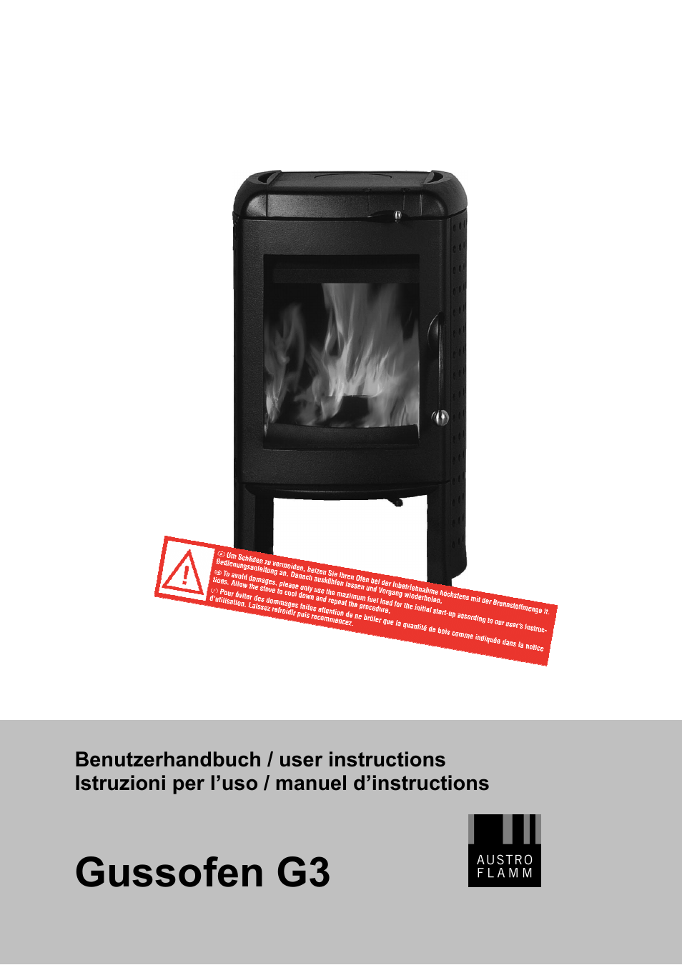 Austroflamm G3 User Manual | 16 pages