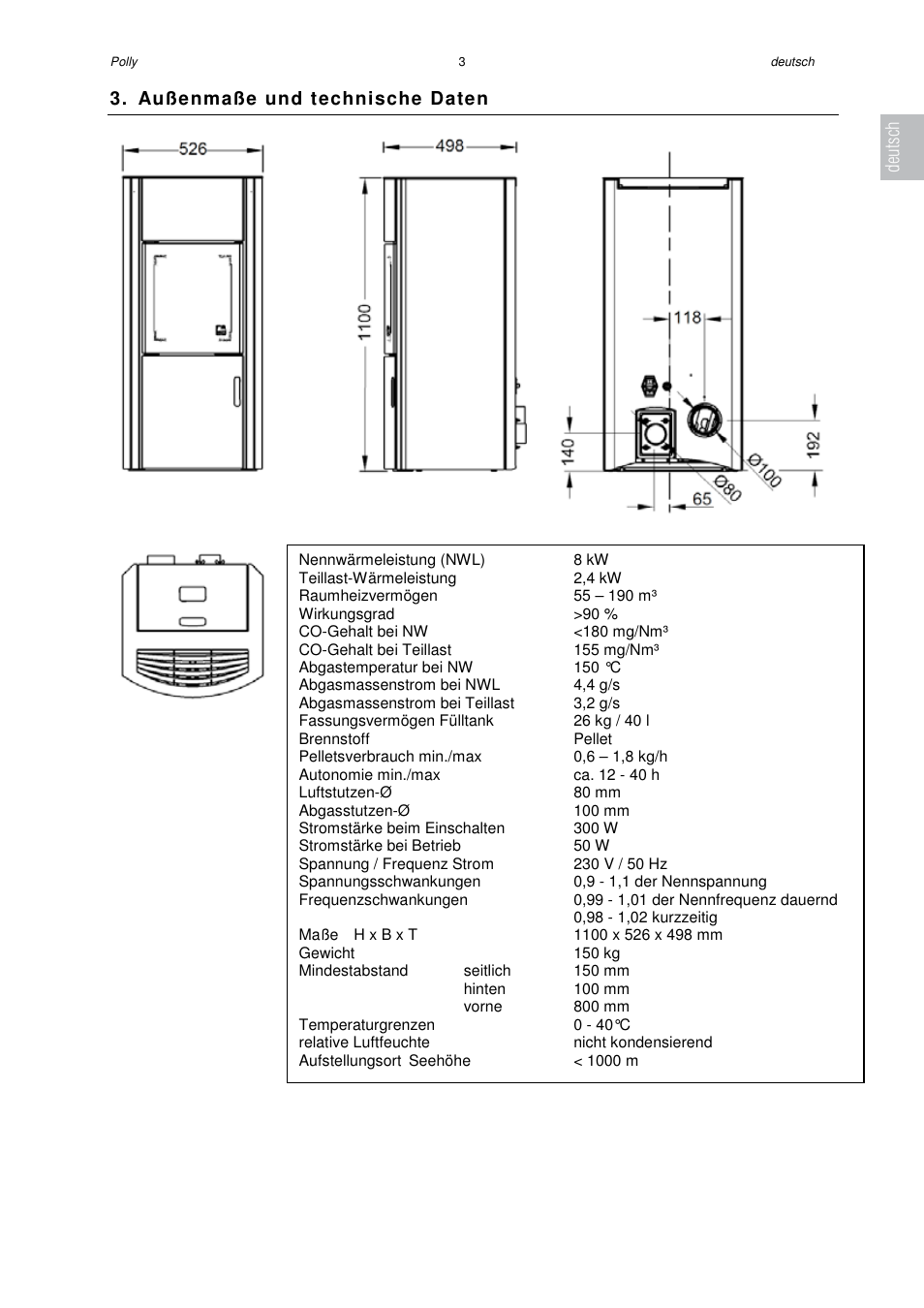 Austroflamm Polly User Manual | Page 5 / 68