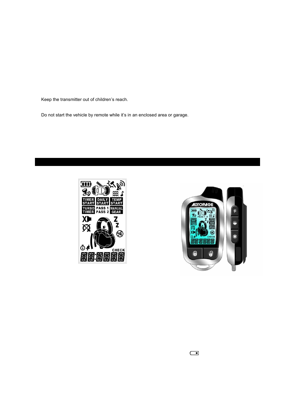 Lcd remote control transceiver | AutoPage C3-RS915LCD User Manual | Page 2 / 20