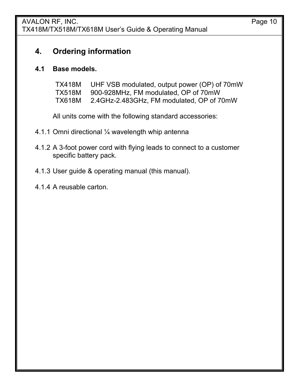 AValon RF TX618M User Manual | Page 12 / 14