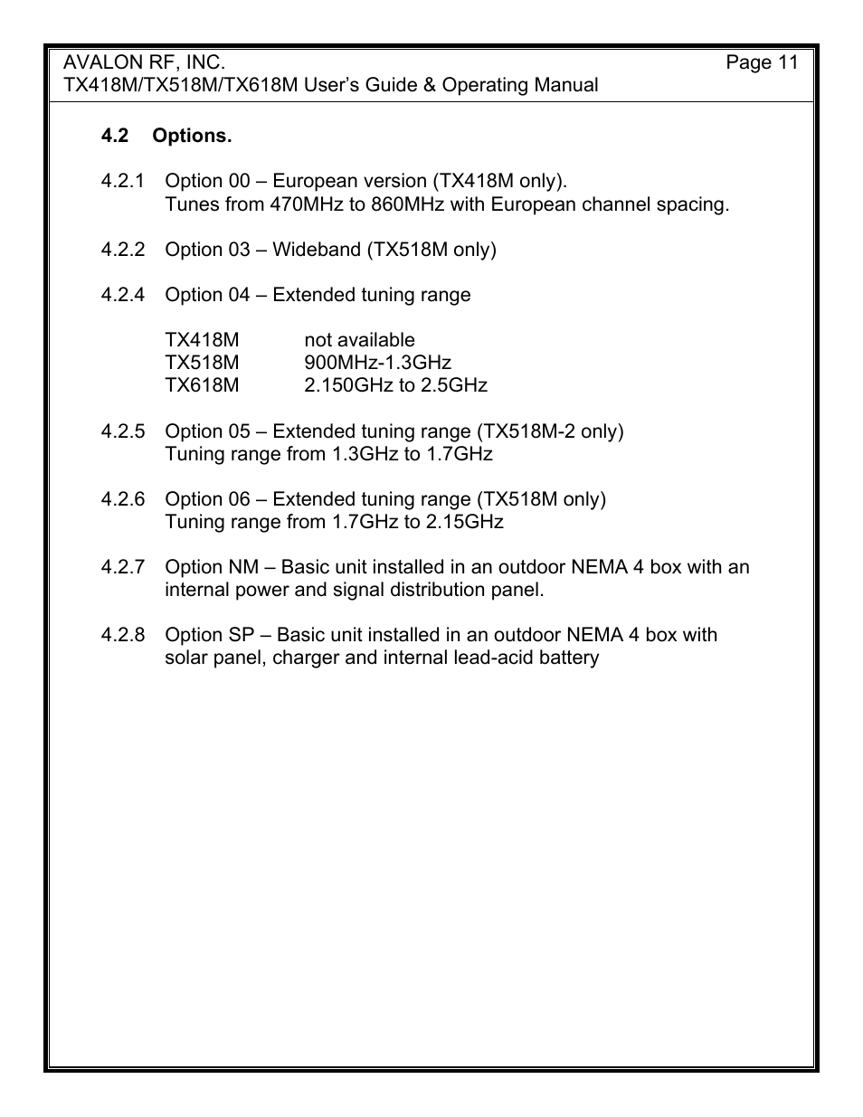 AValon RF TX618M User Manual | Page 13 / 14