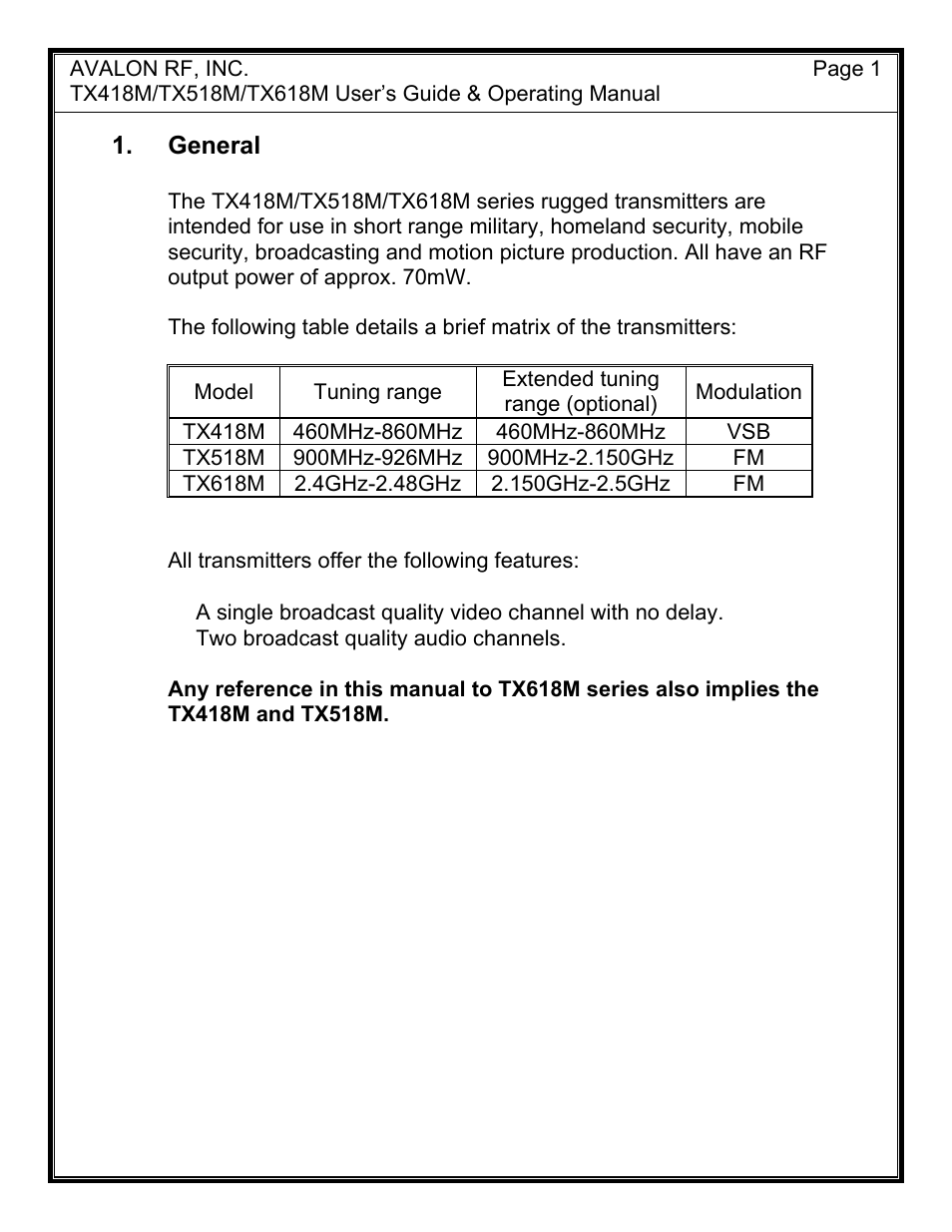 AValon RF TX618M User Manual | Page 3 / 14