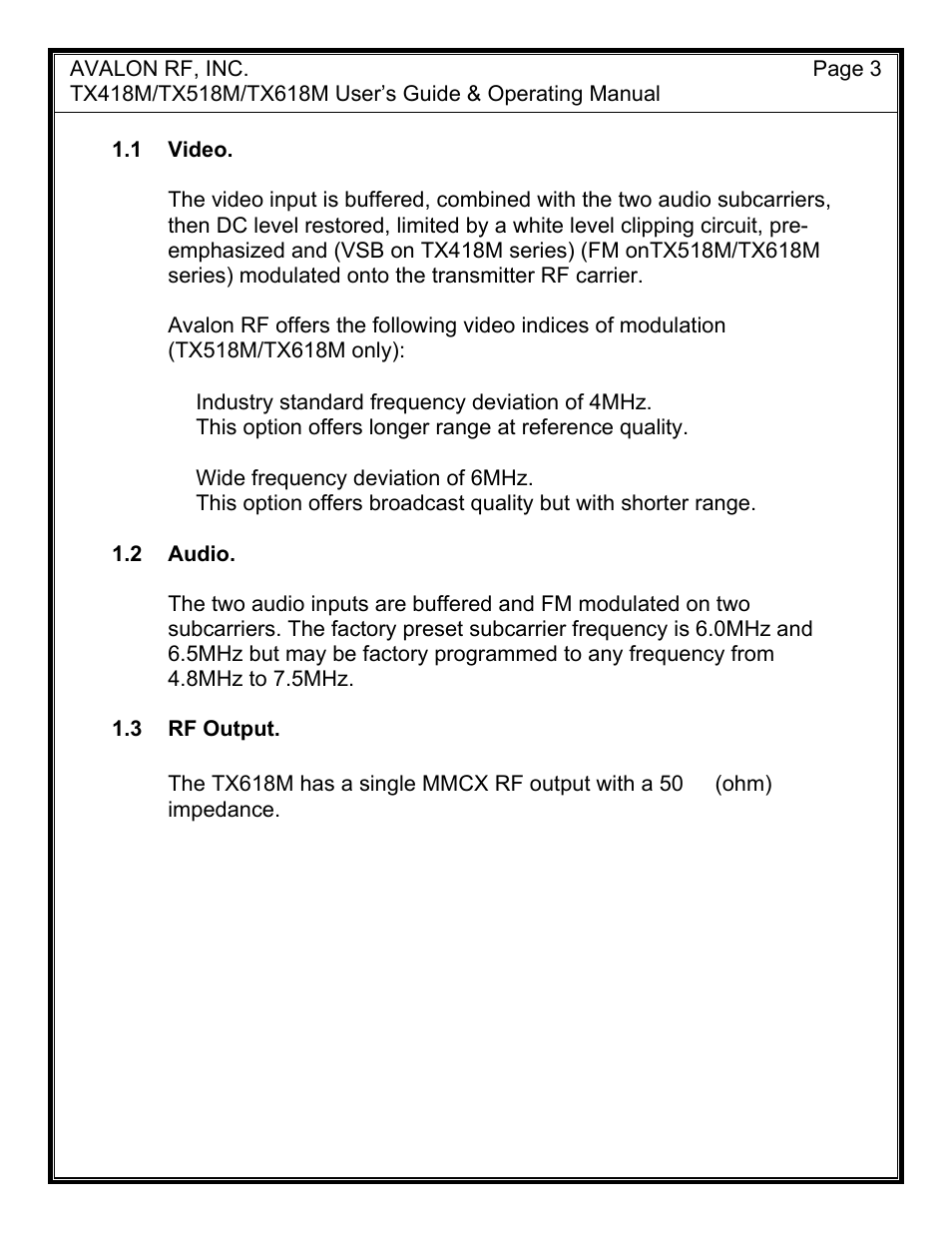 AValon RF TX618M User Manual | Page 5 / 14