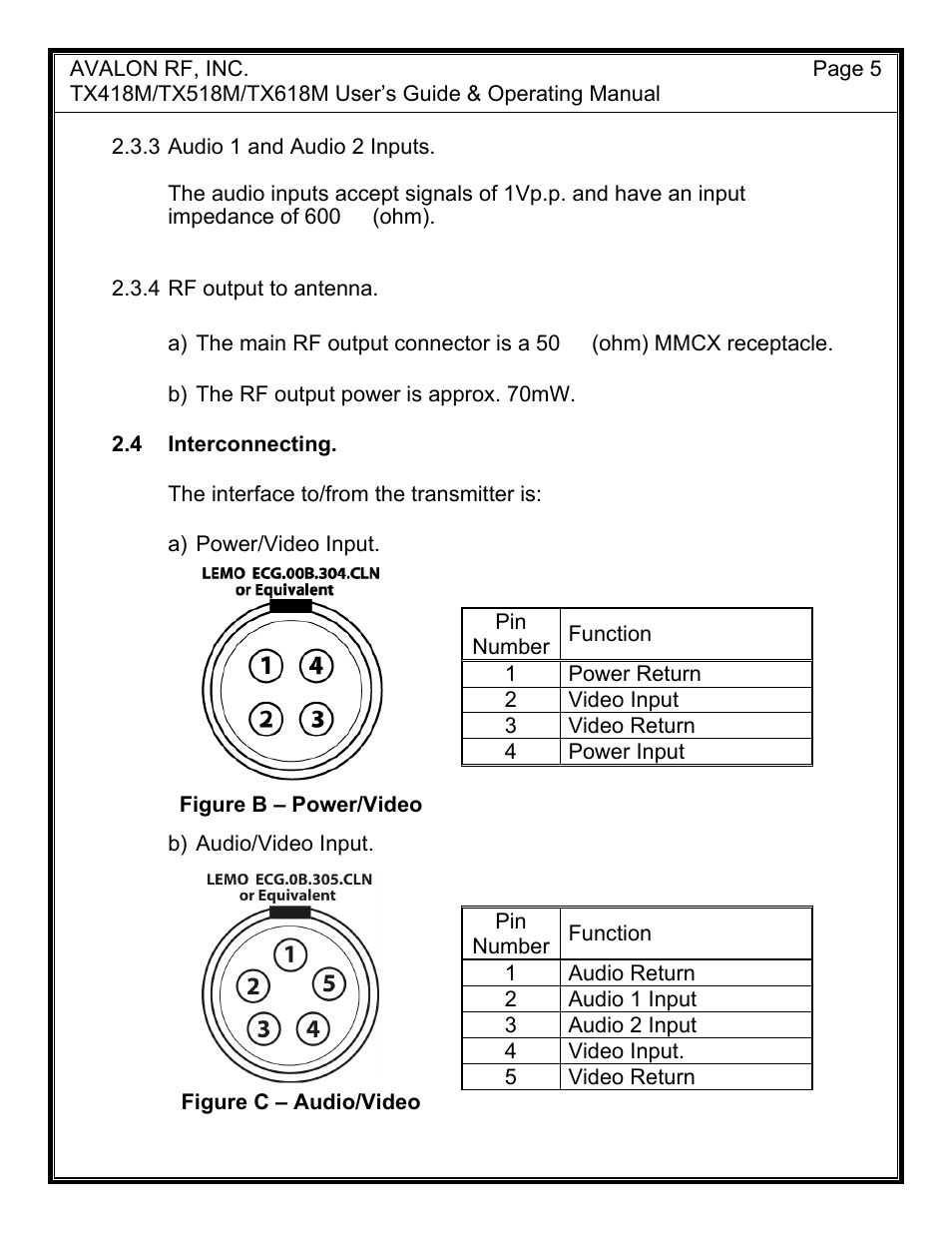 AValon RF TX618M User Manual | Page 7 / 14