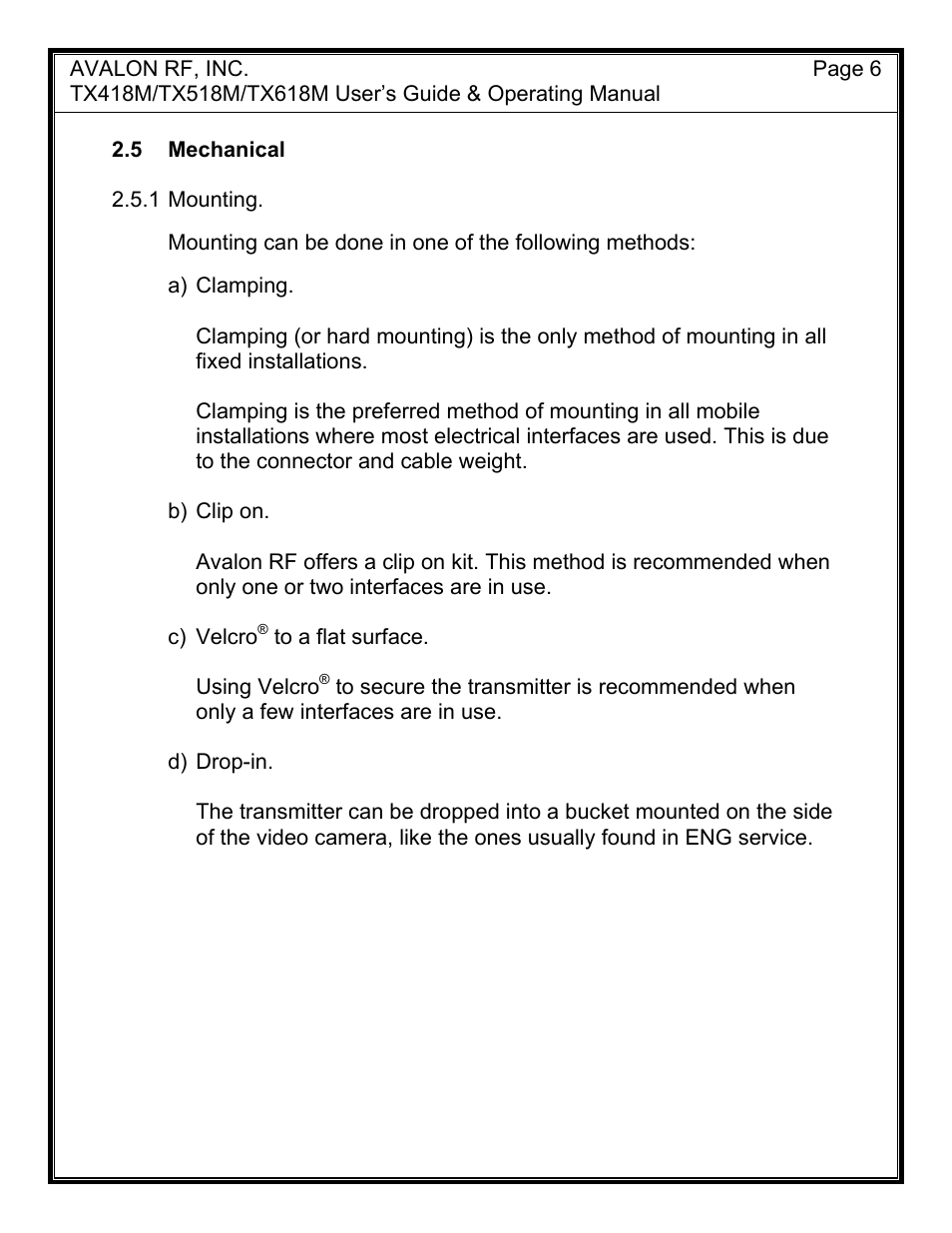 AValon RF TX618M User Manual | Page 8 / 14