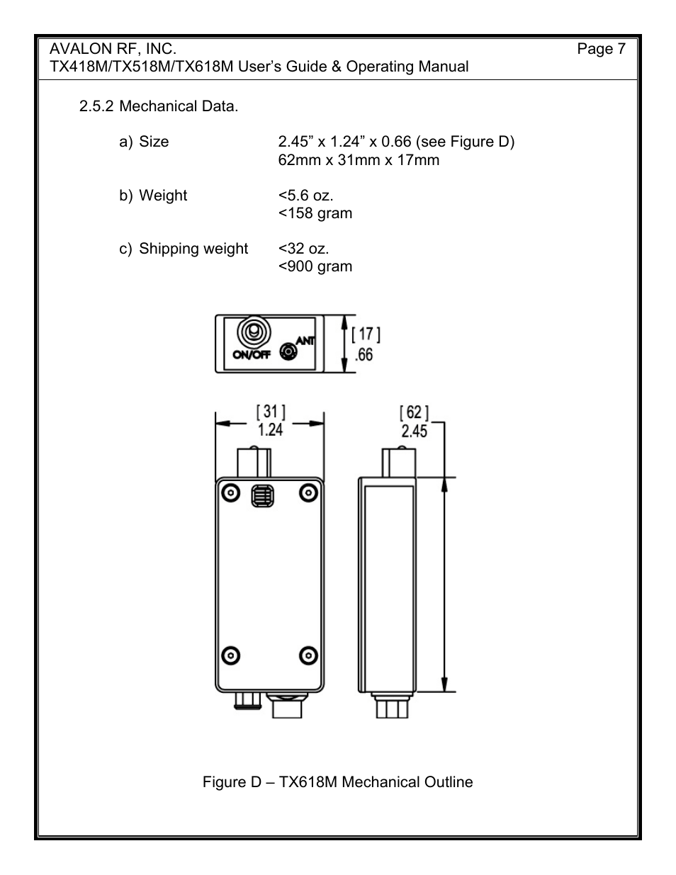 AValon RF TX618M User Manual | Page 9 / 14