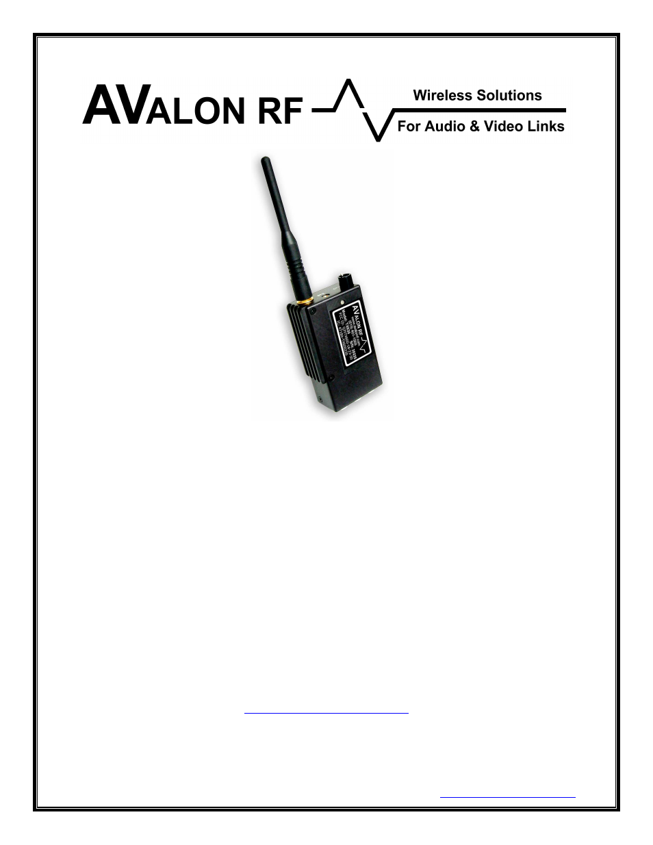 AValon RF TX600 Series User Manual | 23 pages