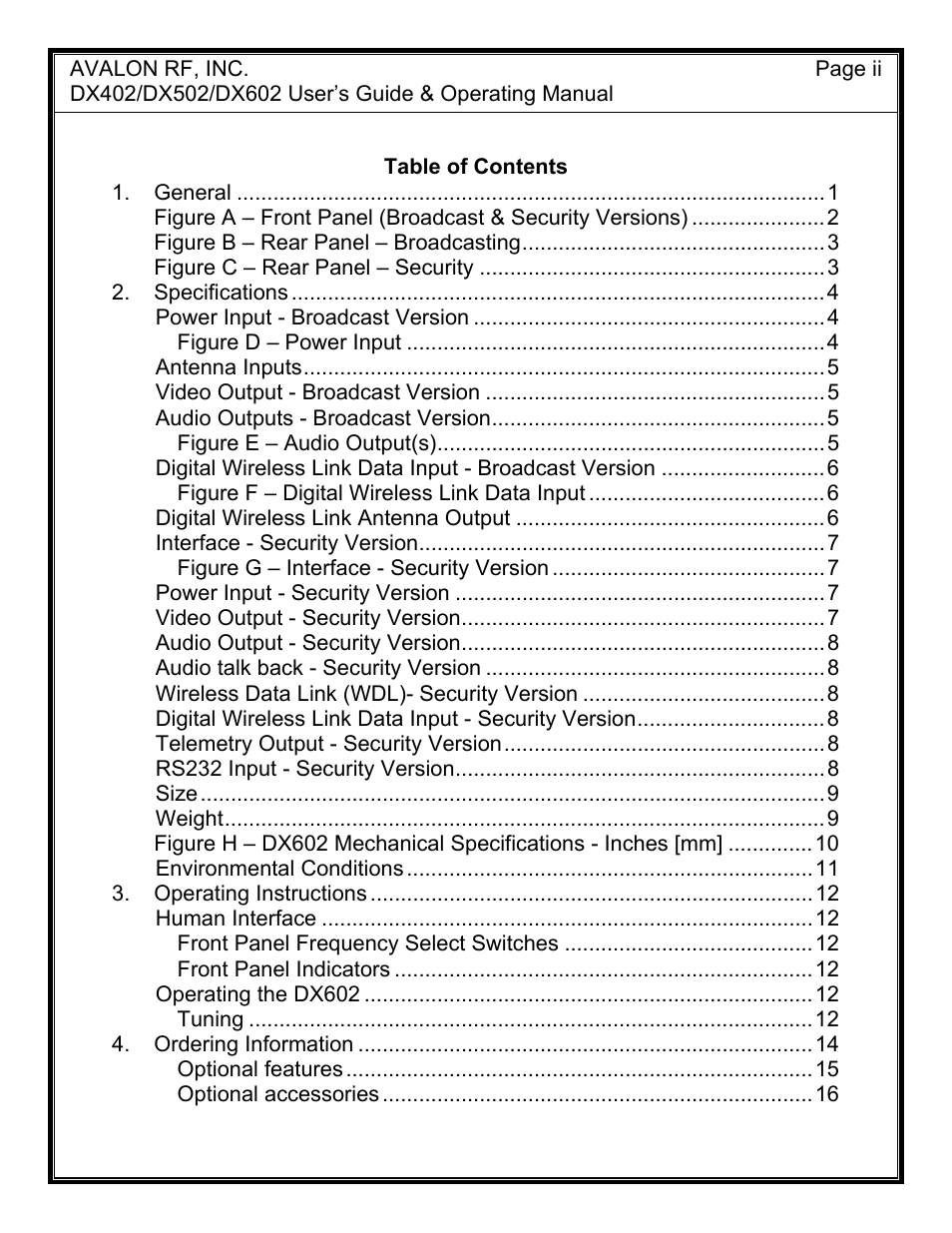 AValon RF DX-02 Series User Manual | Page 2 / 23