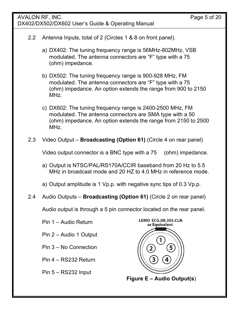 AValon RF DX-02 Series User Manual | Page 8 / 23