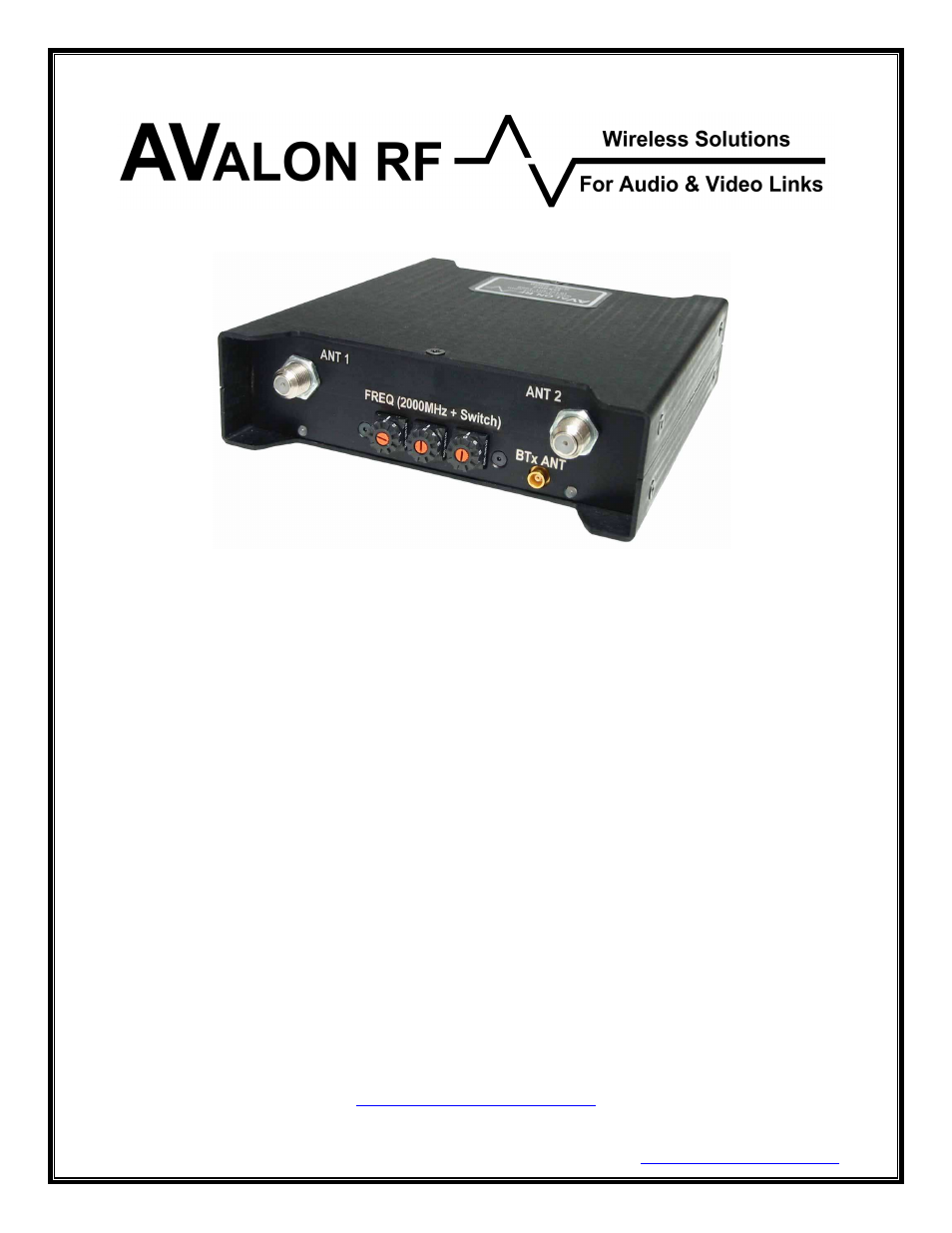 AValon RF DX602 UAV User Manual | 17 pages