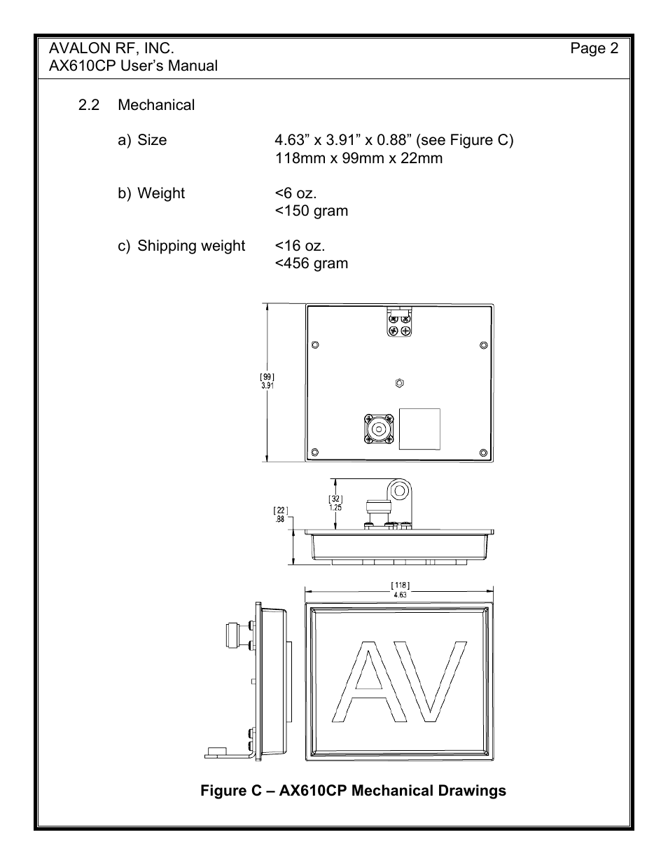 AValon RF AX610CP User Manual | Page 3 / 5