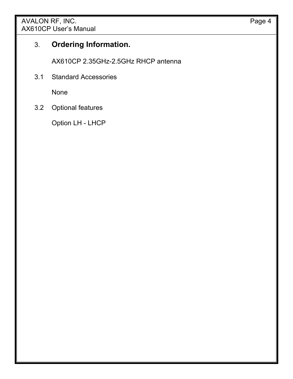 AValon RF AX610CP User Manual | Page 5 / 5
