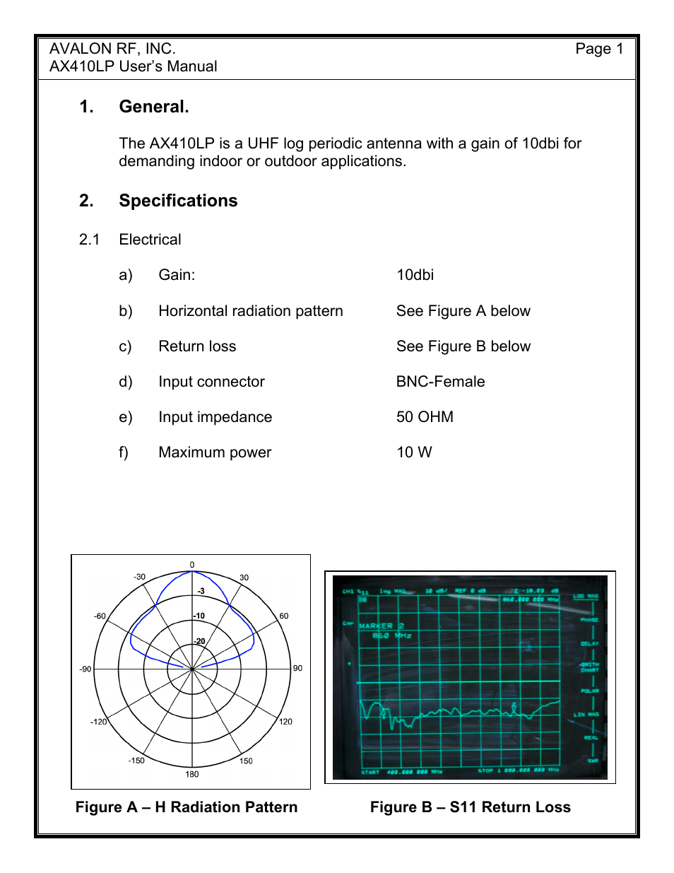 AValon RF AX410LP User Manual | Page 2 / 4