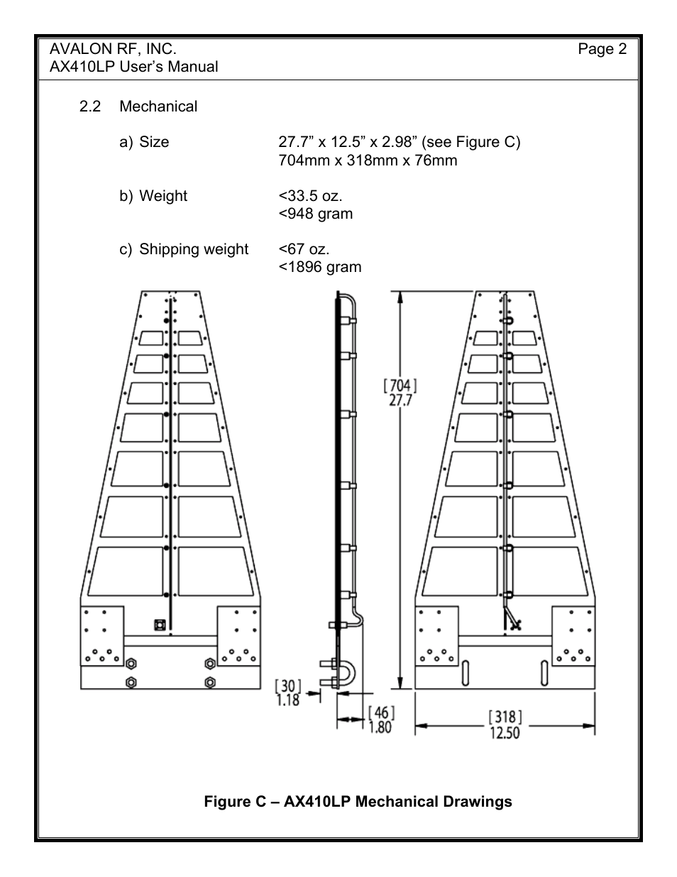 AValon RF AX410LP User Manual | Page 3 / 4