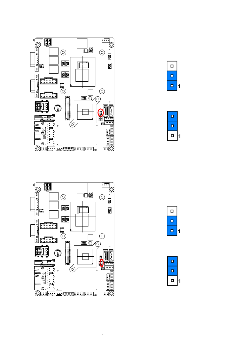 At/ atx input power select (jat1), Lcd backlight brightness adjustment (jvr1) | Avalue ECM-QM87 User Manual | Page 22 / 74