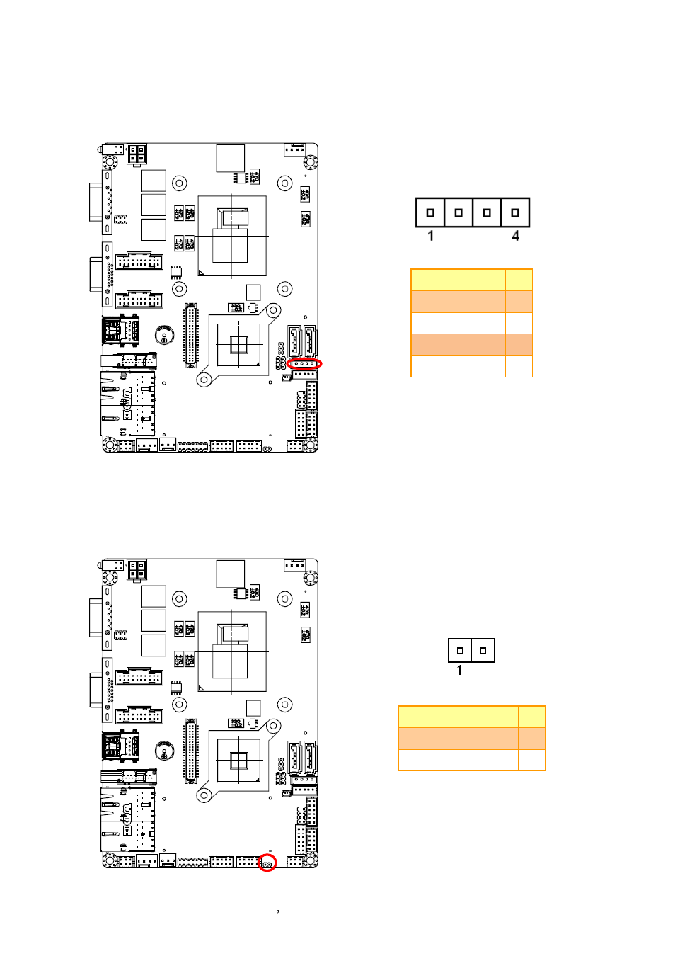 Sata power connector (sata_pwr1), Ec debug connector (cn2) | Avalue ECM-QM87 User Manual | Page 30 / 74