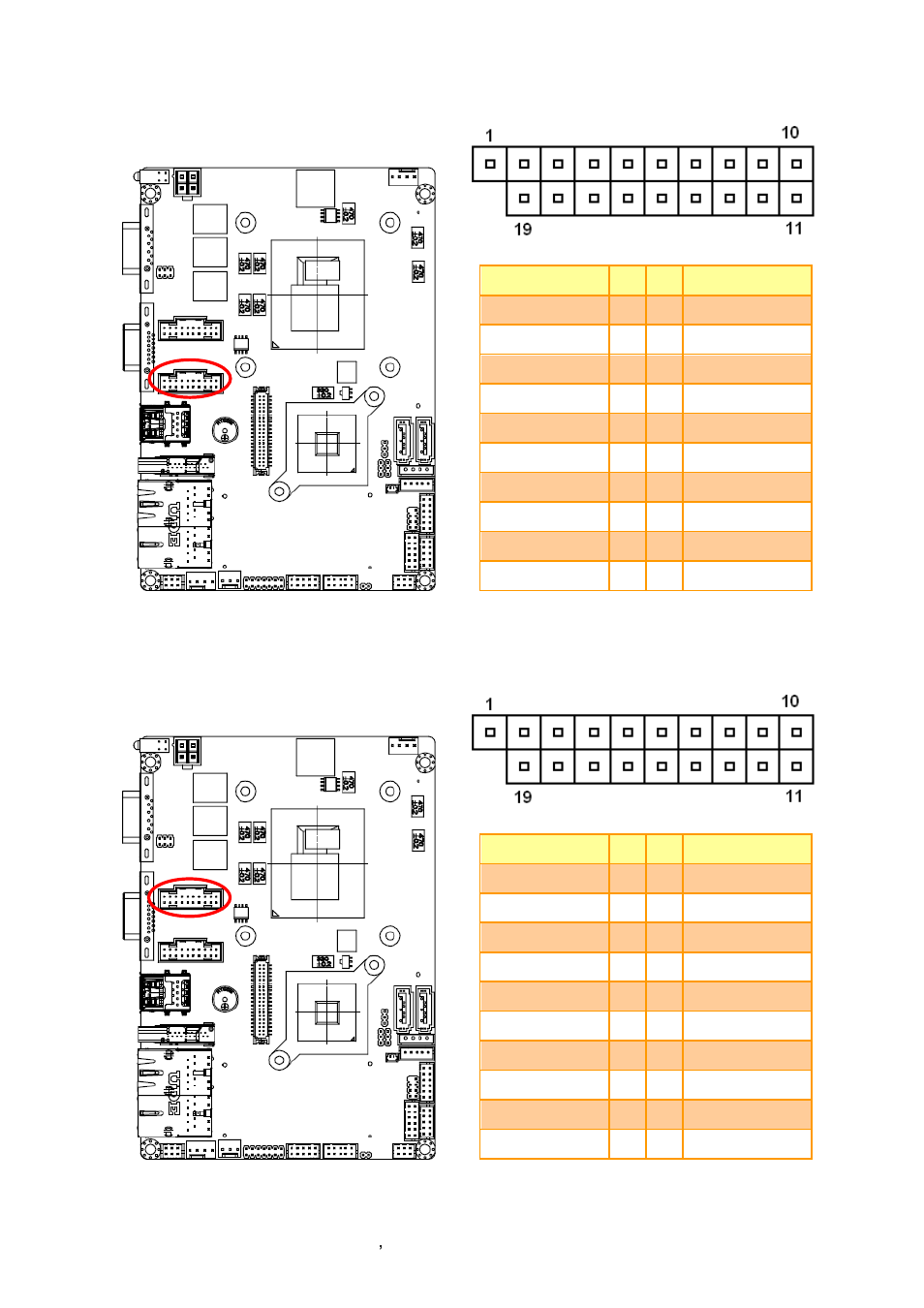 On-board box header for usb3.0 (jusb3/4), On-board box header for usb3.0 (jusb5/6) | Avalue ECM-QM87 User Manual | Page 32 / 74