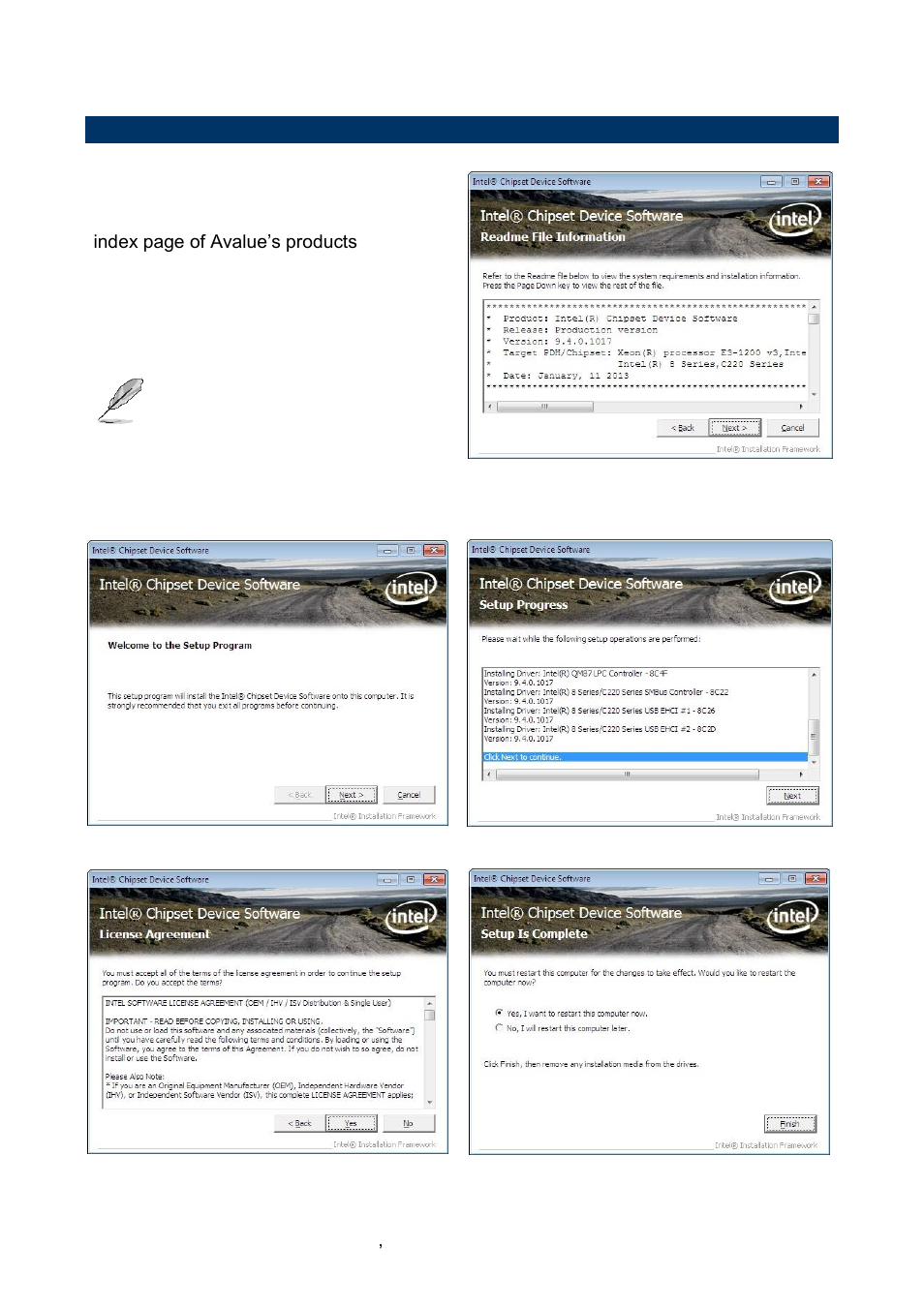 Install chipset driver (for intel qm87) | Avalue ECM-QM87 User Manual | Page 66 / 74