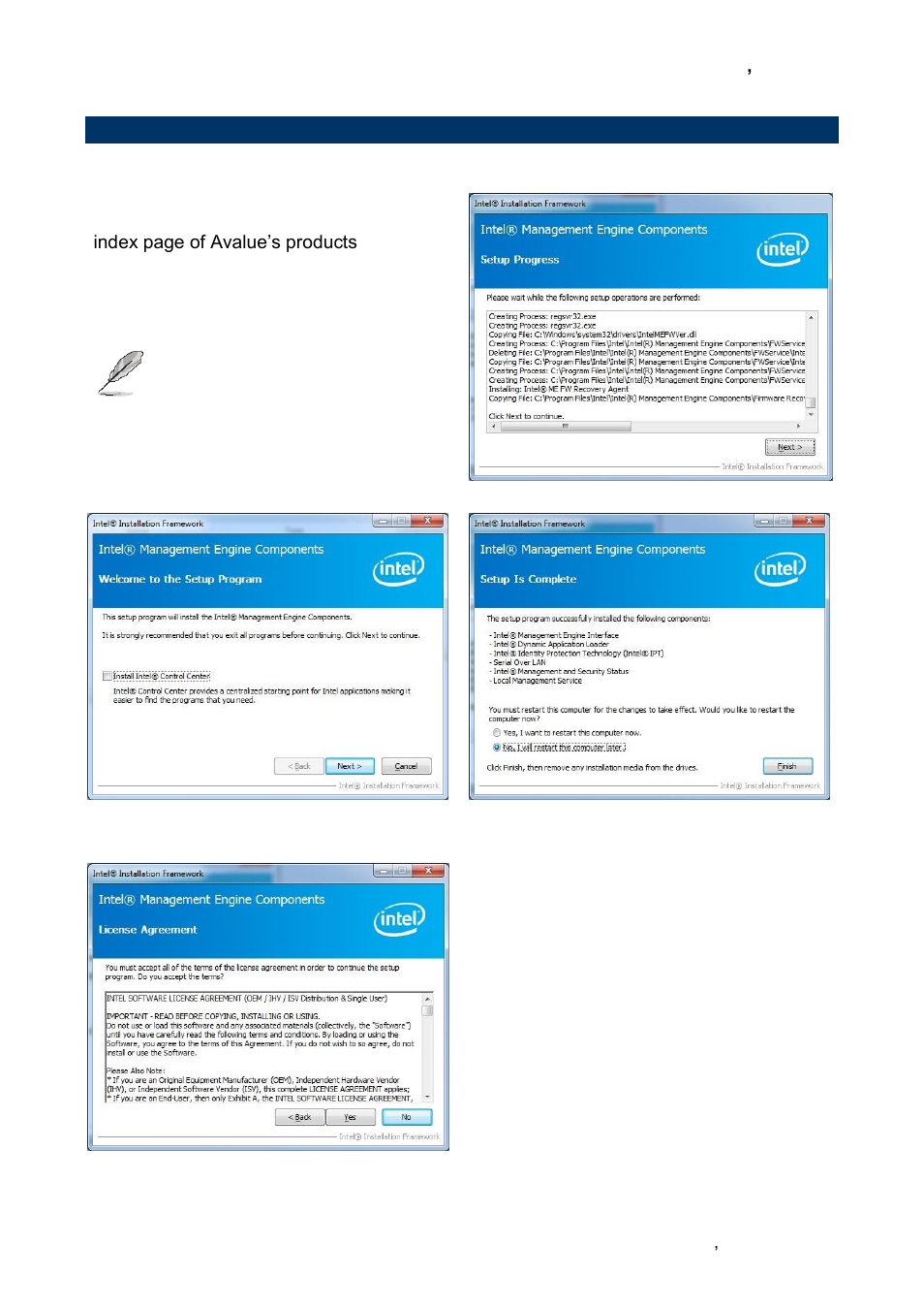 Install me driver (for intel qm87) | Avalue ECM-QM87 User Manual | Page 67 / 74