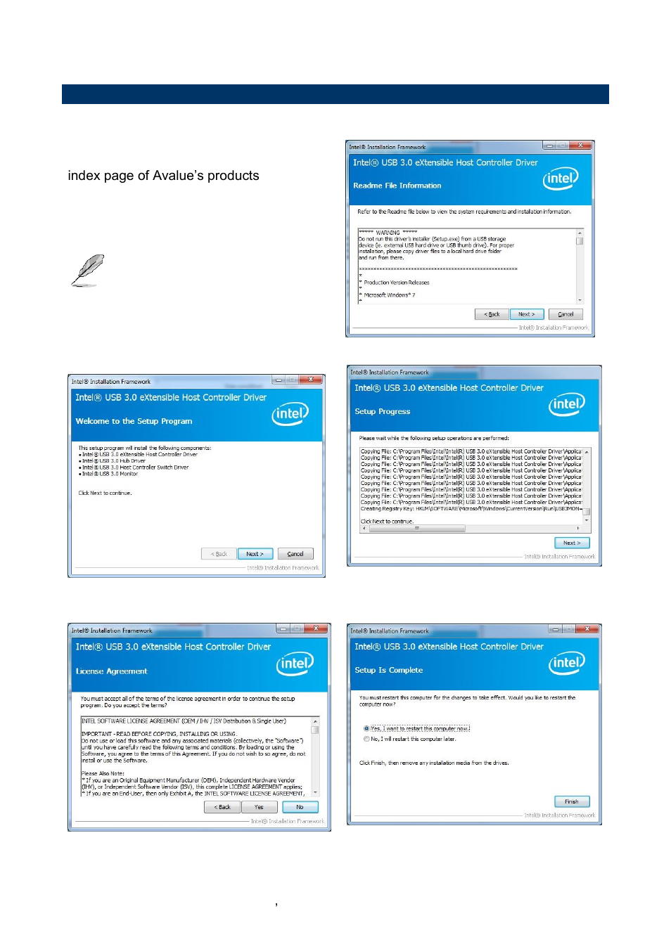 Install usb 3.0 driver (for intel qm87) | Avalue ECM-QM87 User Manual | Page 68 / 74