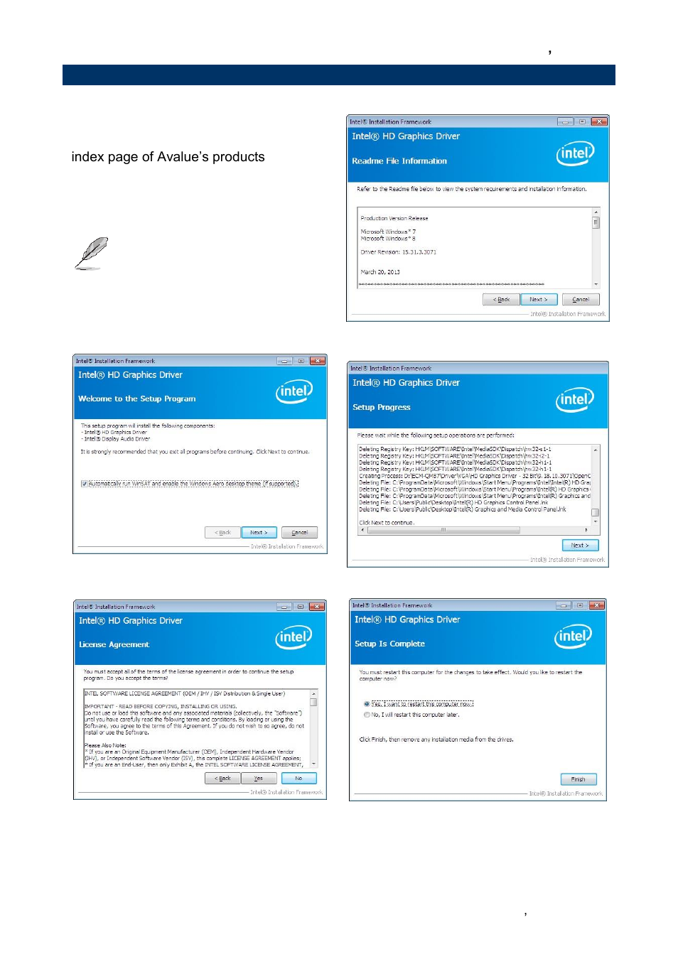 Install vga driver (for intel qm87) | Avalue ECM-QM87 User Manual | Page 69 / 74