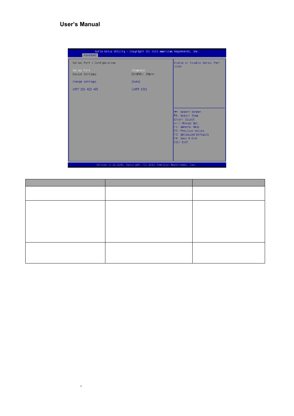 Serial port 1 configuration | Avalue ECM-BYT2 User Manual | Page 40 / 71