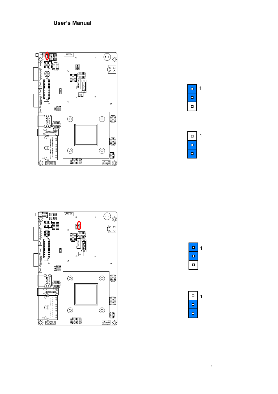 At/ atx input power select (jat1), Lcd backlight brightness adjustment (jbkl_sel1) | Avalue ECM-BYT User Manual | Page 23 / 73