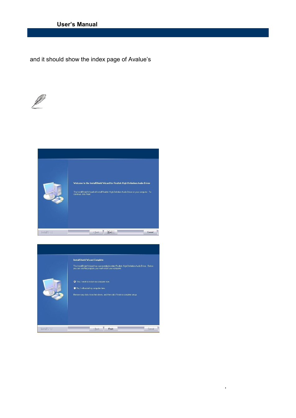 Install audio driver (for realtek alc892) | Avalue ECM-BYT User Manual | Page 69 / 73