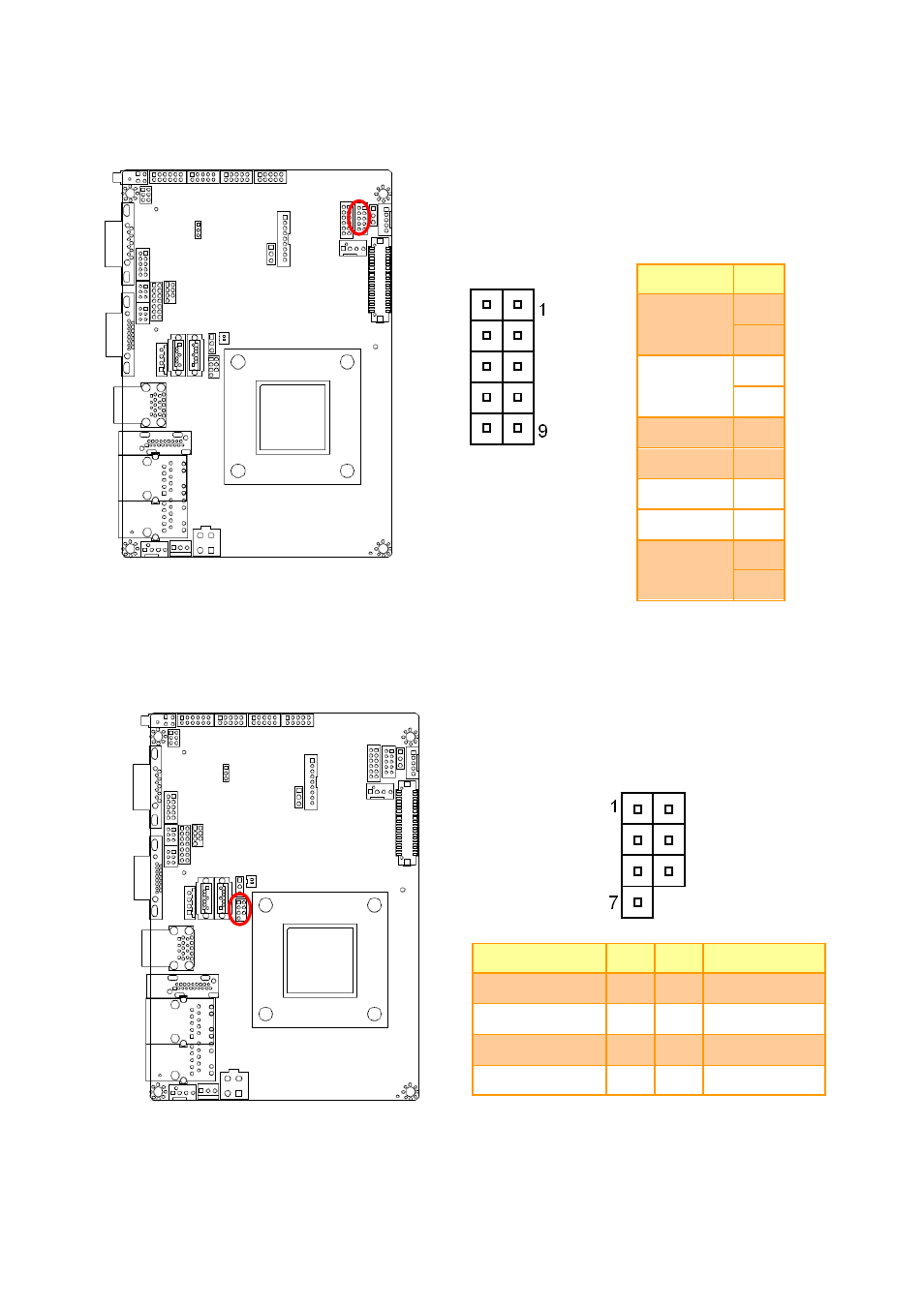 Miscellaneous setting connector (jfp1), Spi connector (jspi1) | Avalue ECM-KA User Manual | Page 19 / 24