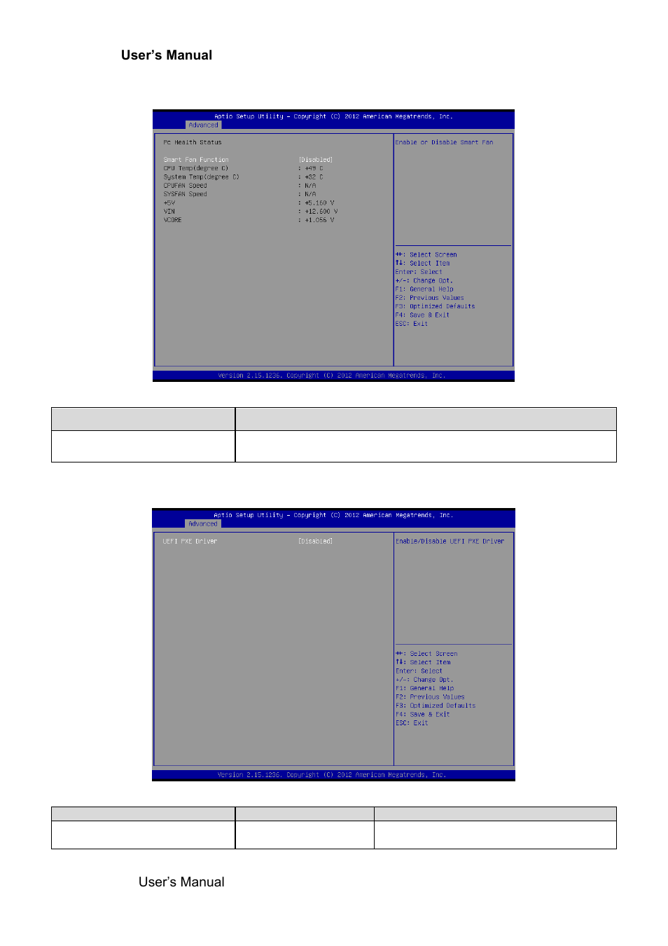 H/w monitor, Uefi pxe | Avalue ECM-KA User Manual | Page 52 / 72
