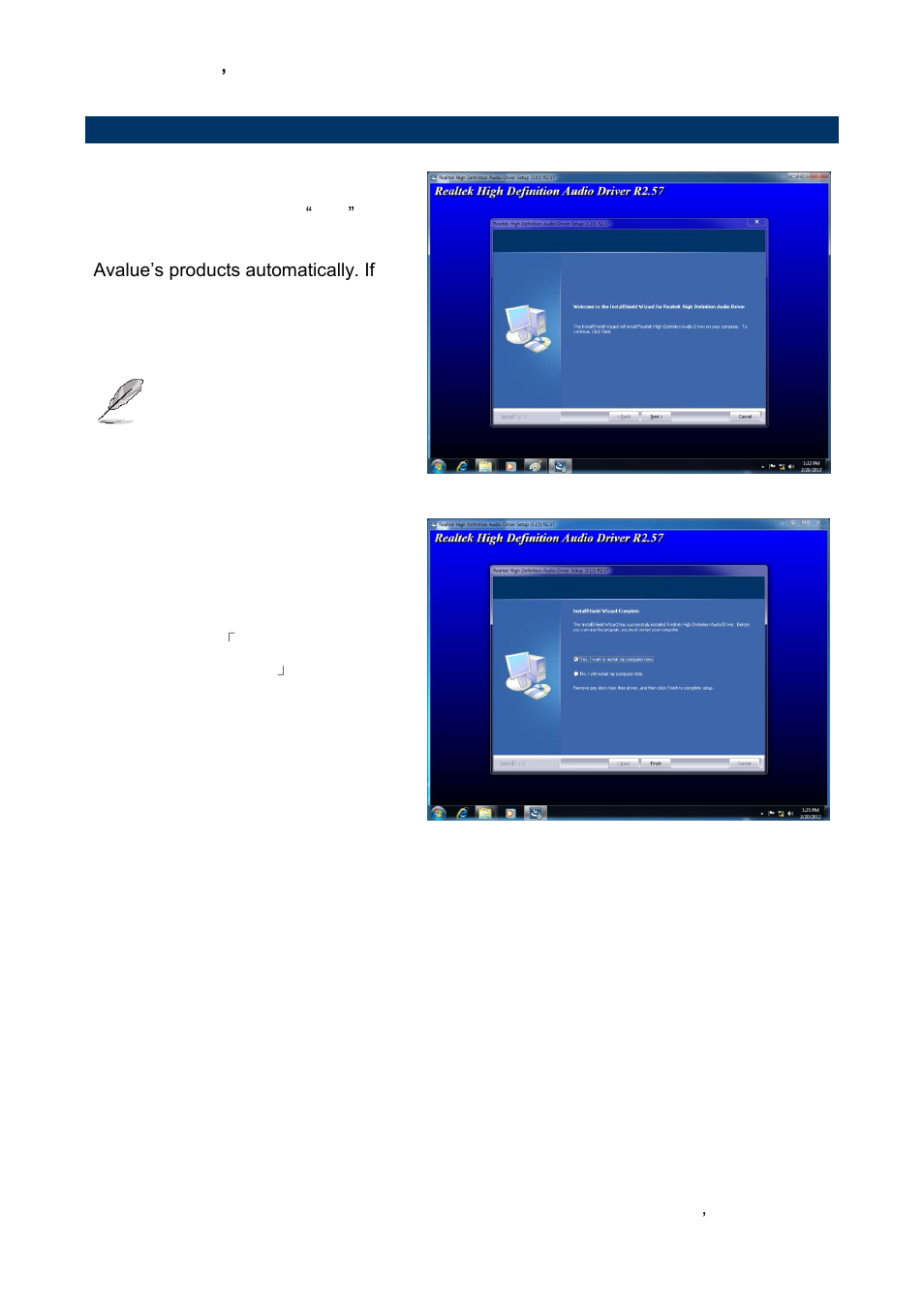 Install audio driver (for realtek alc892) | Avalue ECM-CDV User Manual | Page 65 / 70