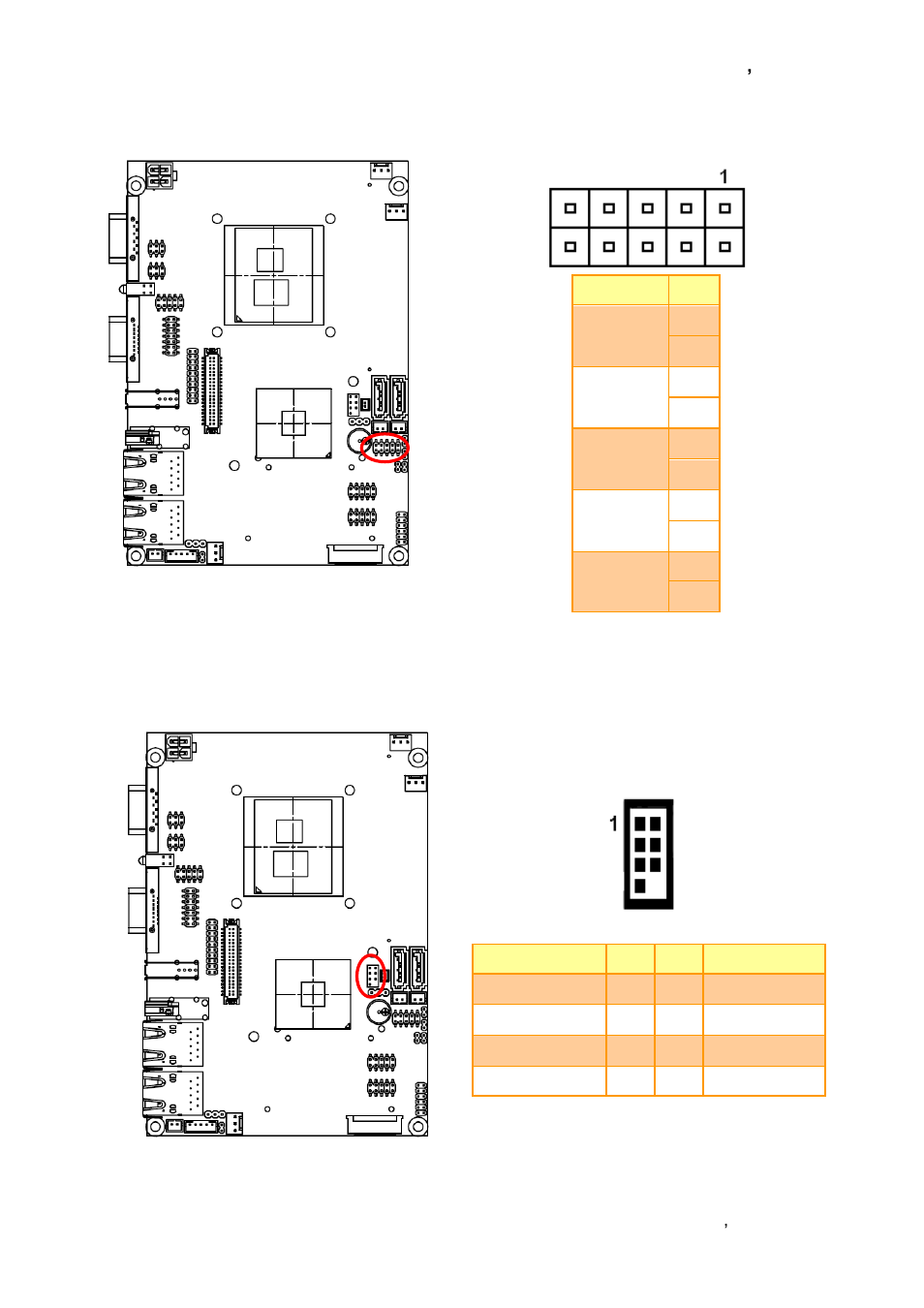 Miscellaneous setting connector (jfp), Spi connector (jspi1) | Avalue ECM-QM57 User Manual | Page 33 / 79