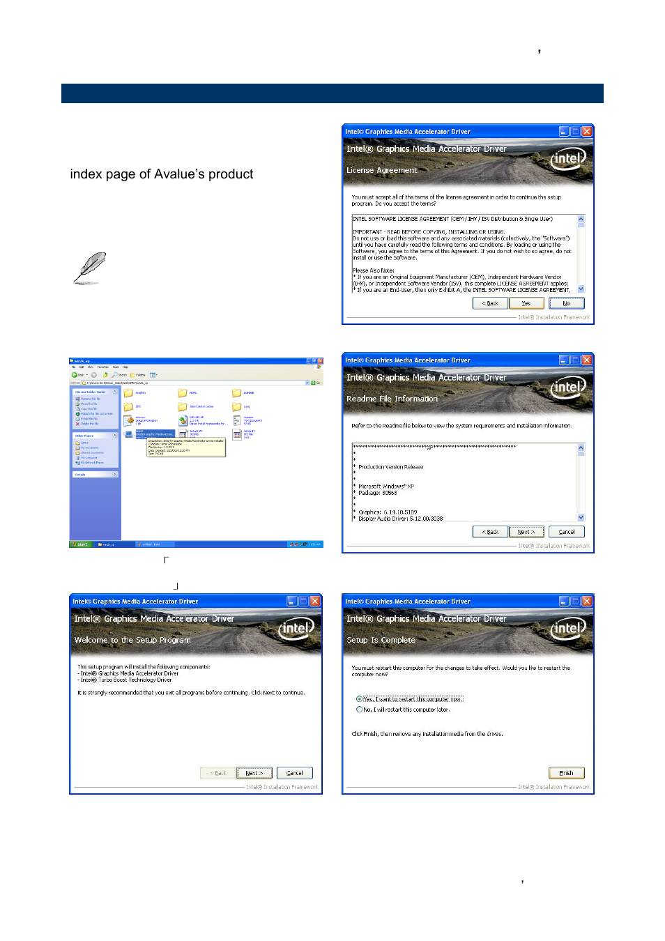 Install display driver (for intel qm57) | Avalue ECM-QM57 User Manual | Page 73 / 79