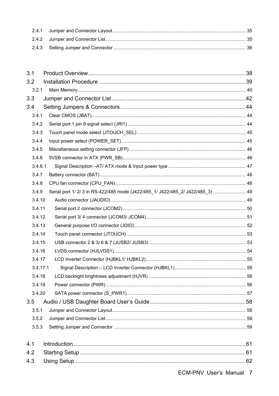 Avalue ECM-PNV User Manual | Page 7 / 105