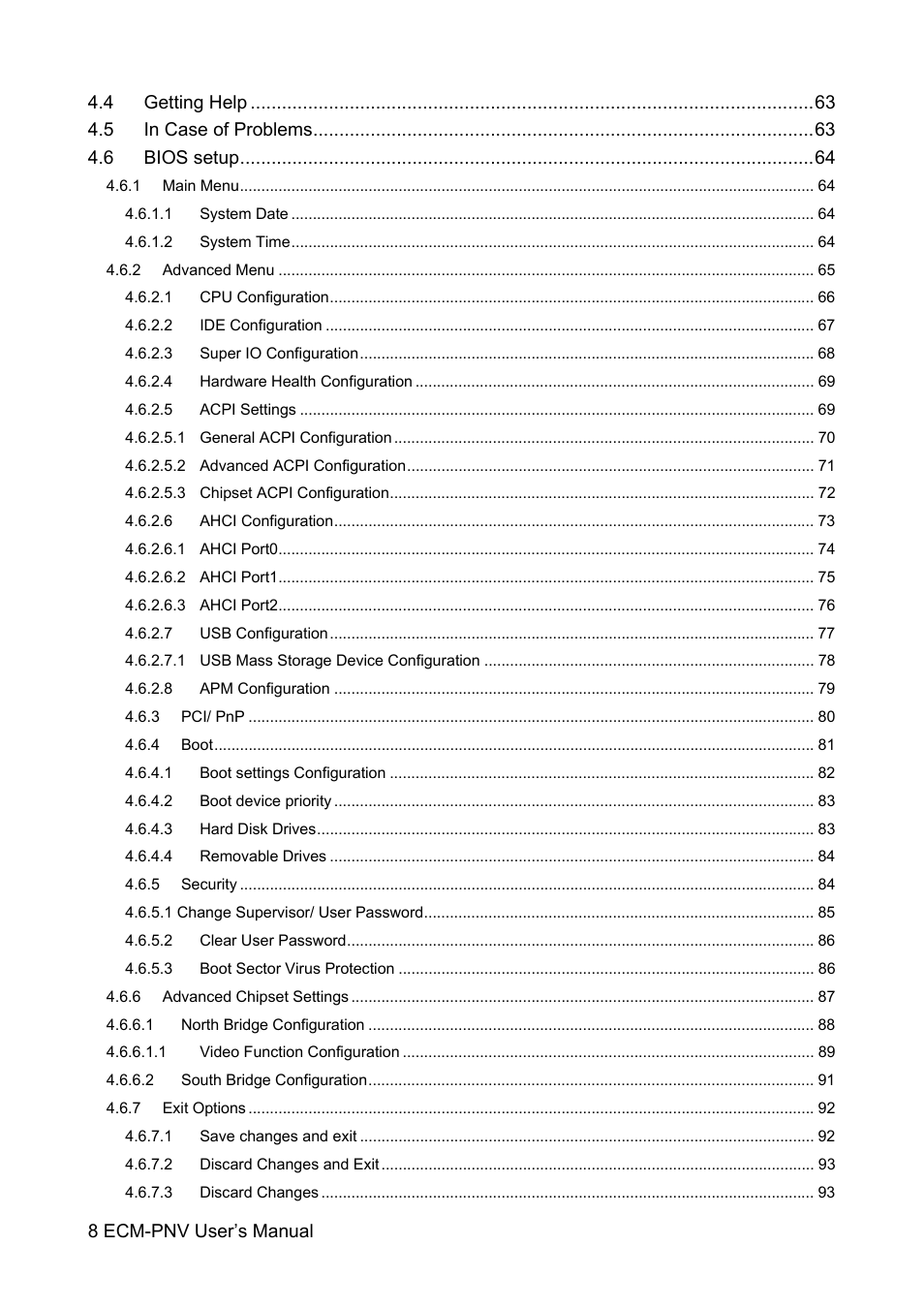 Avalue ECM-PNV User Manual | Page 8 / 105