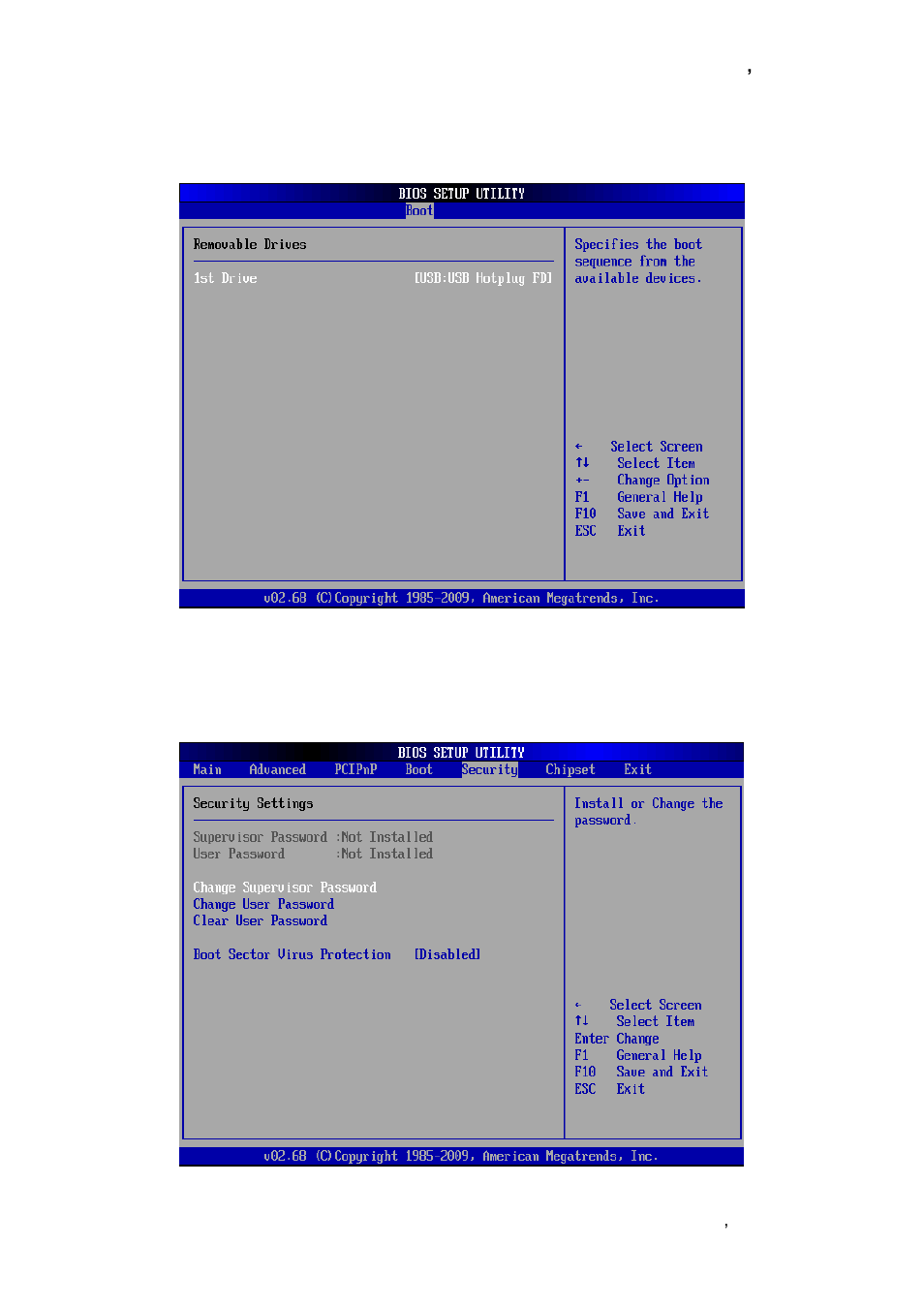 Removable drives, Security settings | Avalue ECM-PNV User Manual | Page 63 / 77