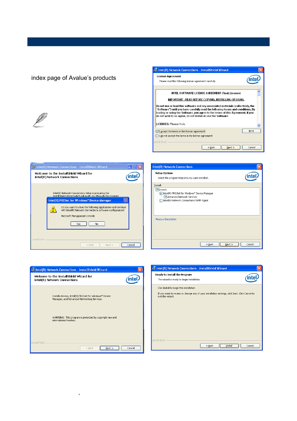 Install ethernet driver (for intel 82574l) | Avalue ECM-PNV User Manual | Page 74 / 77