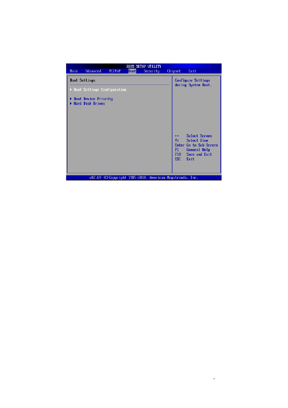 Boot settings | Avalue ECM-VX900 User Manual | Page 57 / 74